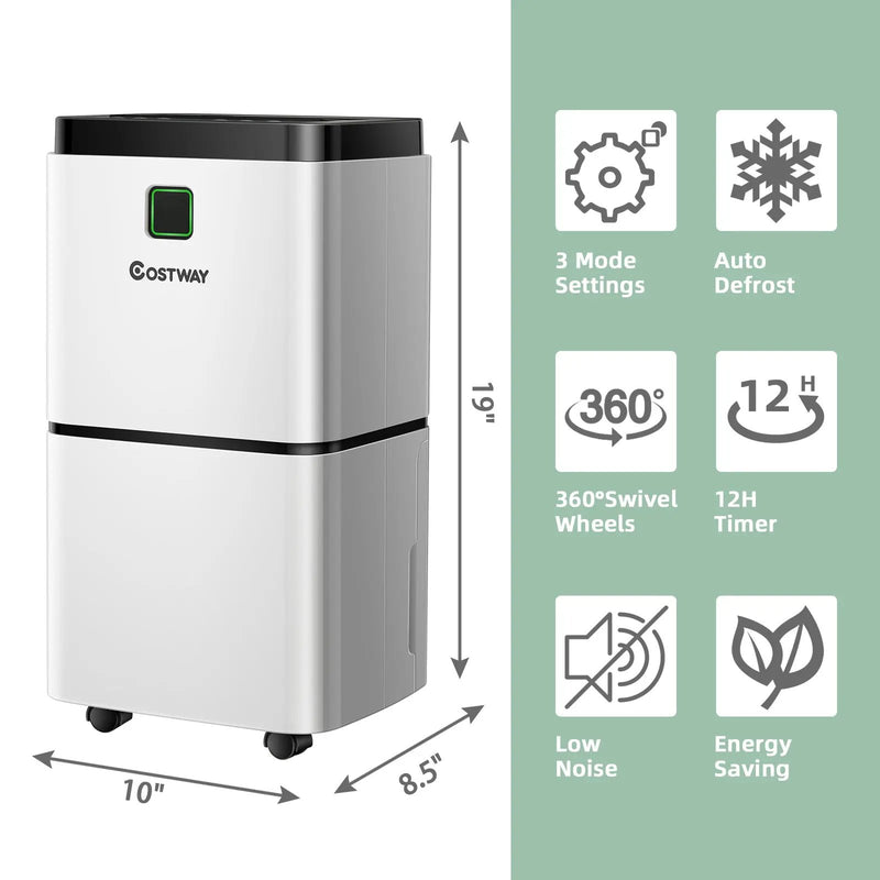 30 Pints 1500 Sq. ft Dehumidifier for Medium to Large Room with Indicator by DirectDeals
