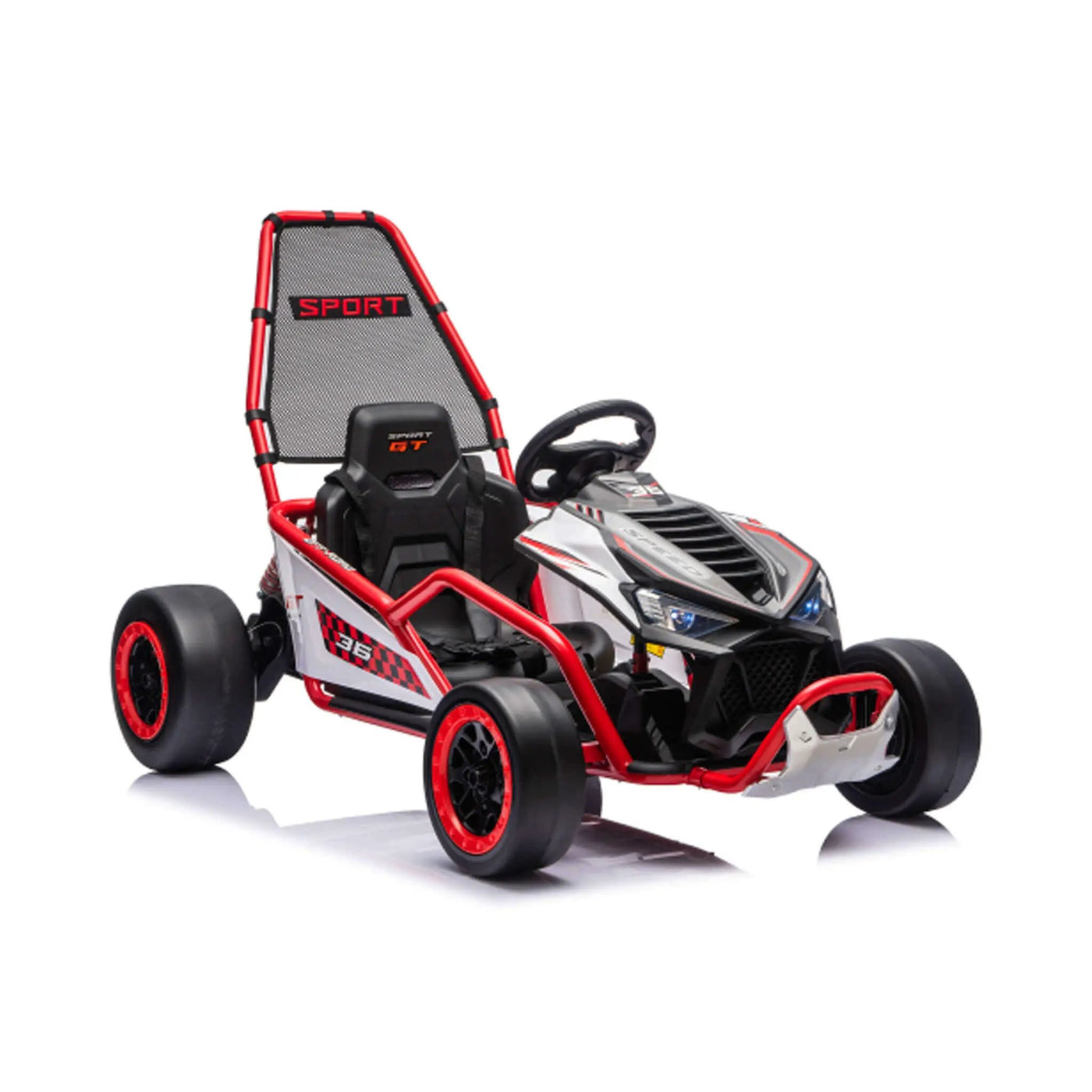 24V 400W Kids Electric Drift Go-Kart With Roll Cage, Bluetooth And Safety Harness (SAK82435) by SAKSBY WHOLESALE