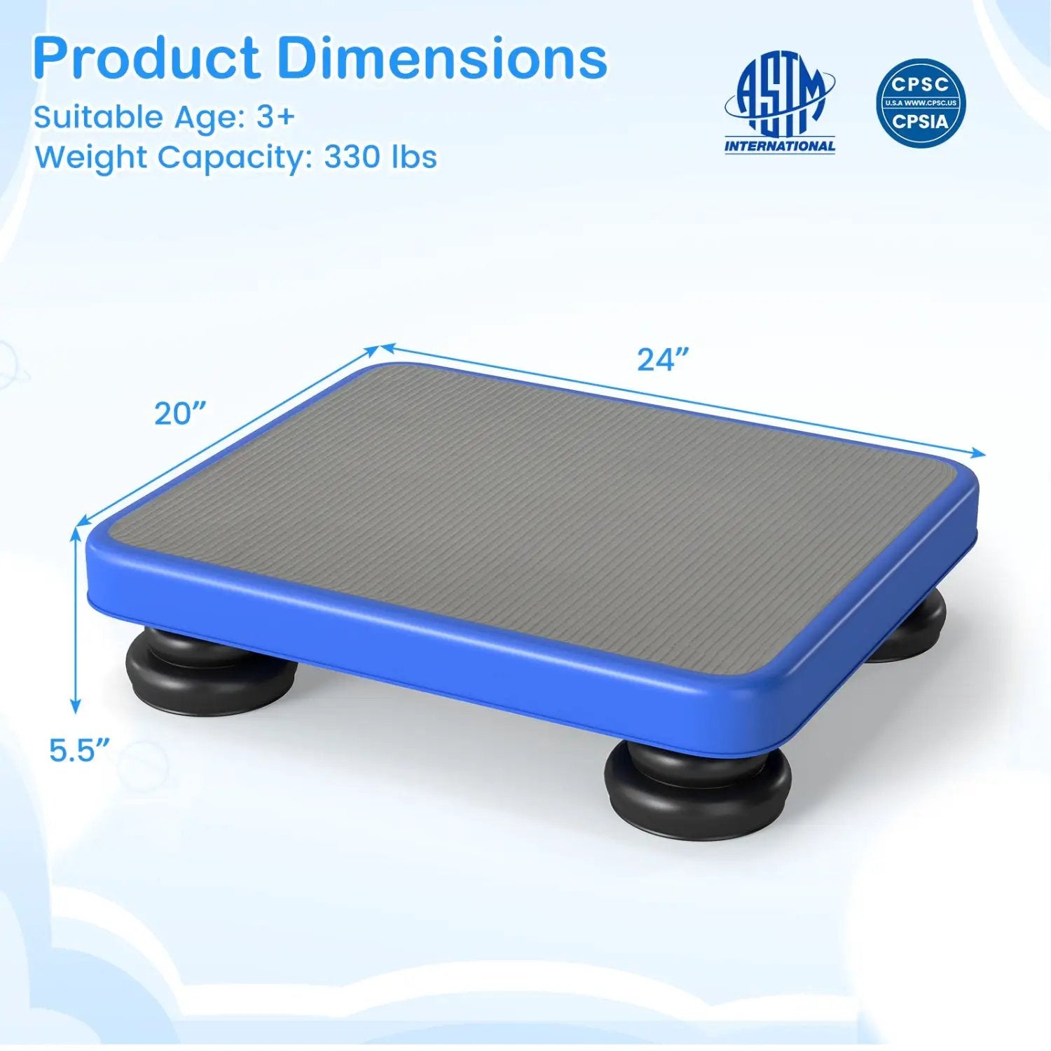 Kids Rebounder Bouncing Board 24x20" with Elastic Ropes by DirectDeals