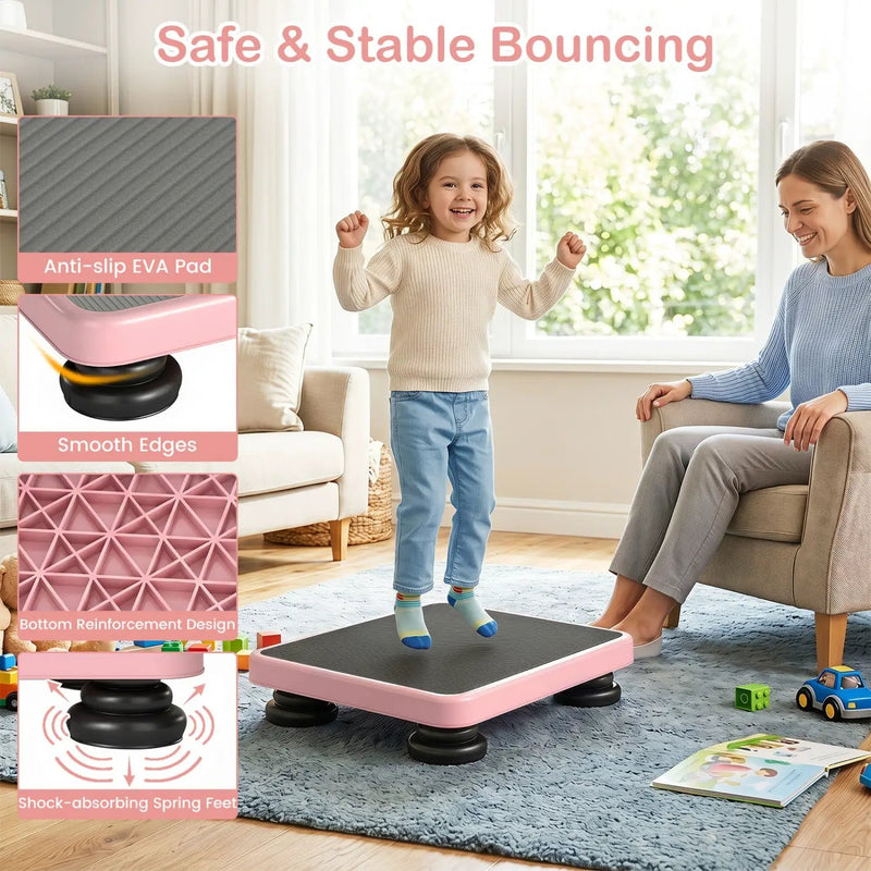 Kids Rebounder Bouncing Board 24x20" with Elastic Ropes by DirectDeals