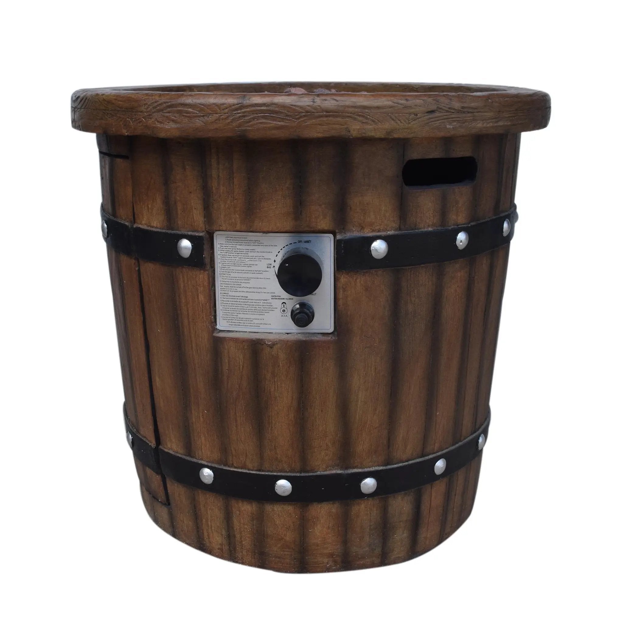 Alora 25-Inch Round 40K BTU Liquid Propance Concrete Fire Pit (SAK88764) by SAKSBY WHOLESALE