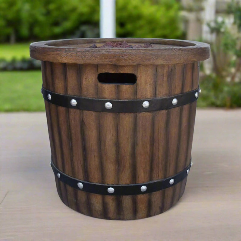 Alora 25-Inch Round 40K BTU Liquid Propance Concrete Fire Pit (SAK88764) by SAKSBY WHOLESALE