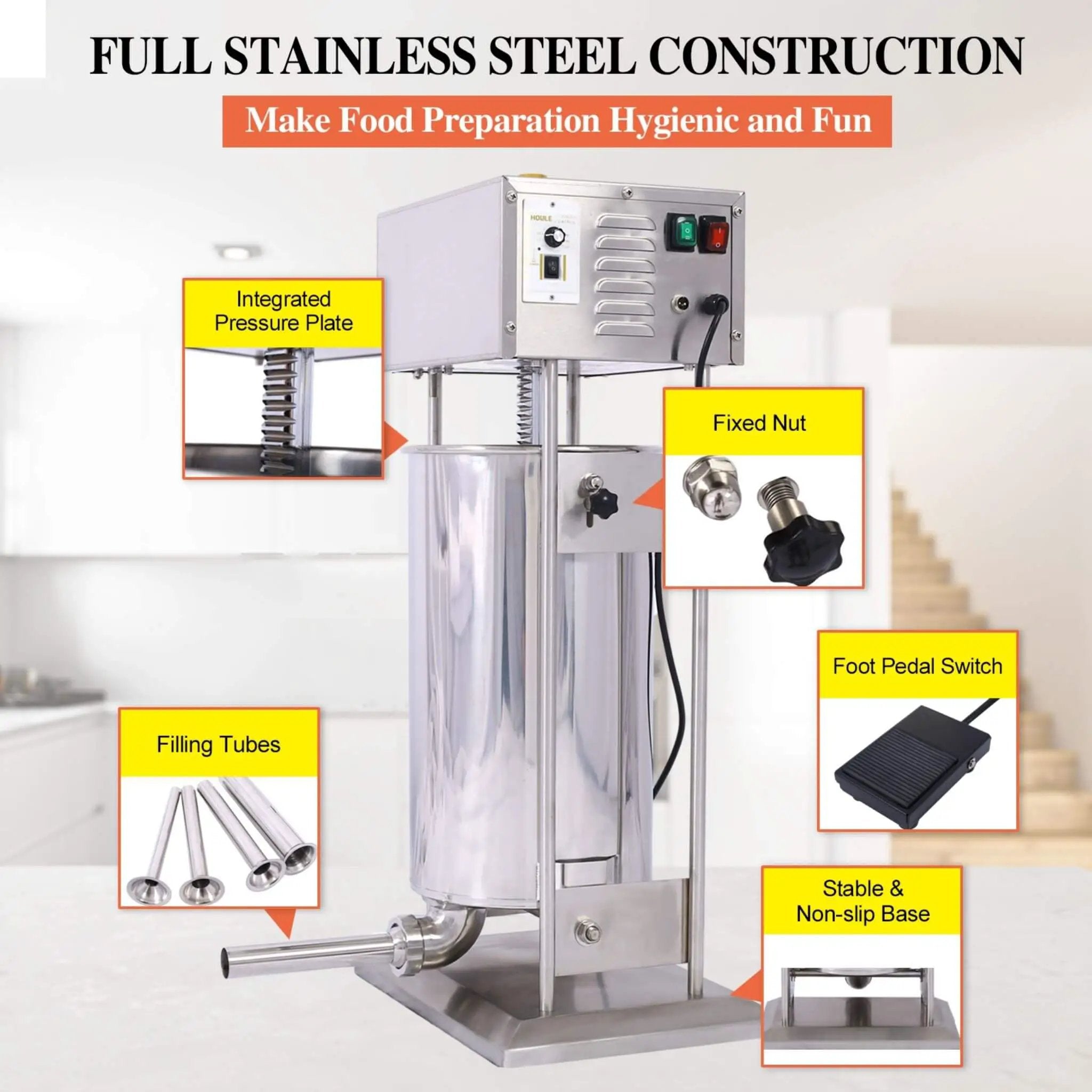 25L Commercial Electric Stainless Steel Sausage Maker Stuffer (SAK29537) by SAKSBY WHOLESALE