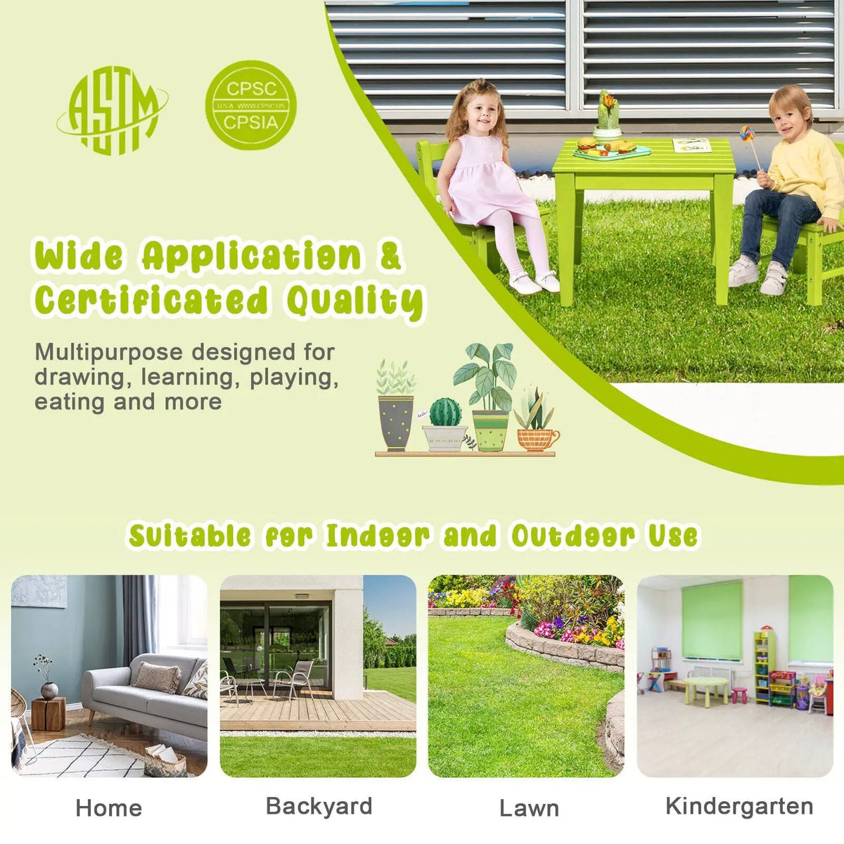 25.5 Inch Square Kids Activity Play Table by DirectDeals
