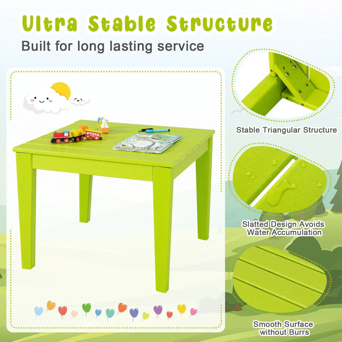 25.5 Inch Square Kids Activity Play Table by DirectDeals