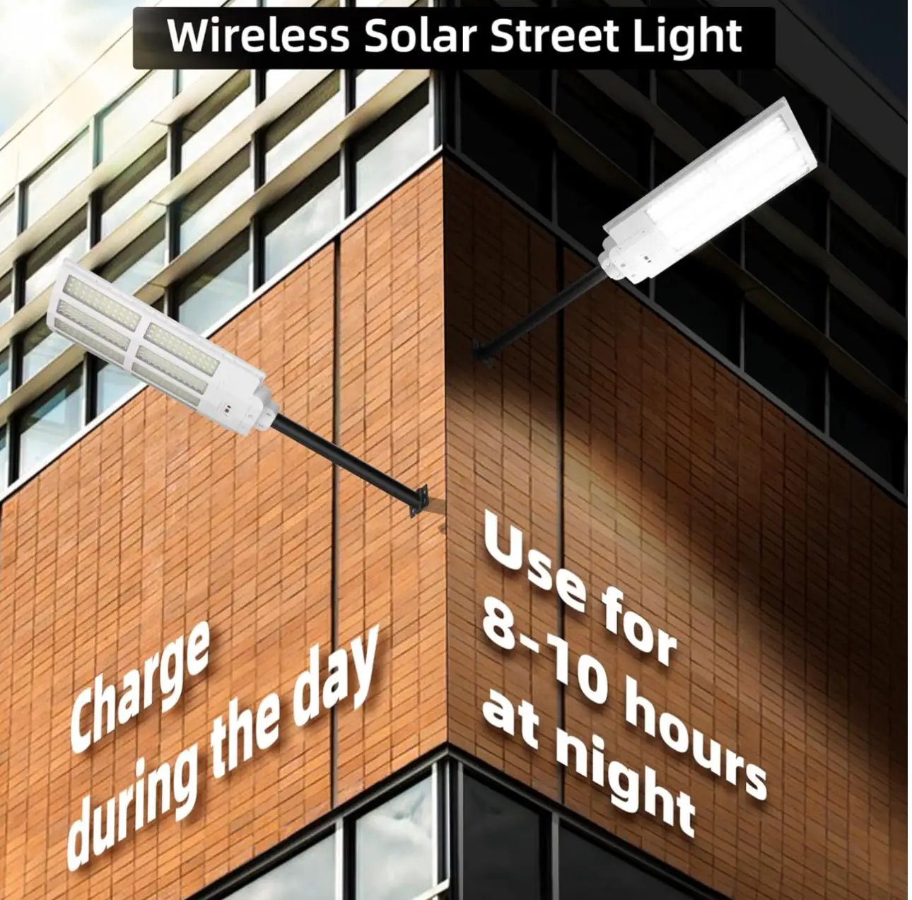 2500W Solar Street Light Outdoor Waterproof, 6500K Motion Sensor Lights Dusk to Dawn, 200,000LM Wall Light with Remote Control by Outdoor Solar Outlet