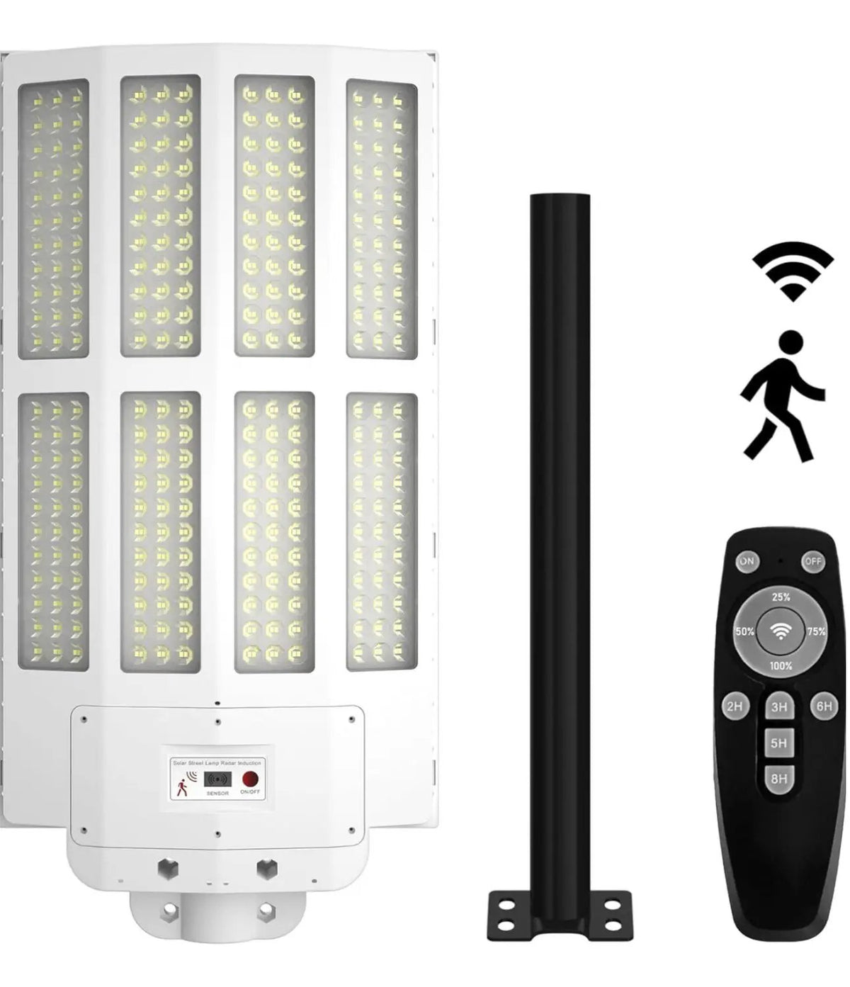 2500W Solar Street Light Outdoor Waterproof, 6500K Motion Sensor Lights Dusk to Dawn, 200,000LM Wall Light with Remote Control by Outdoor Solar Outlet