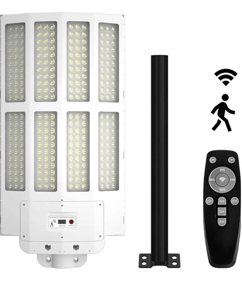 2500W Solar Street Light Outdoor Waterproof, 6500K Motion Sensor Lights Dusk to Dawn, 200,000LM Wall Light with Remote Control by Outdoor Solar Outlet