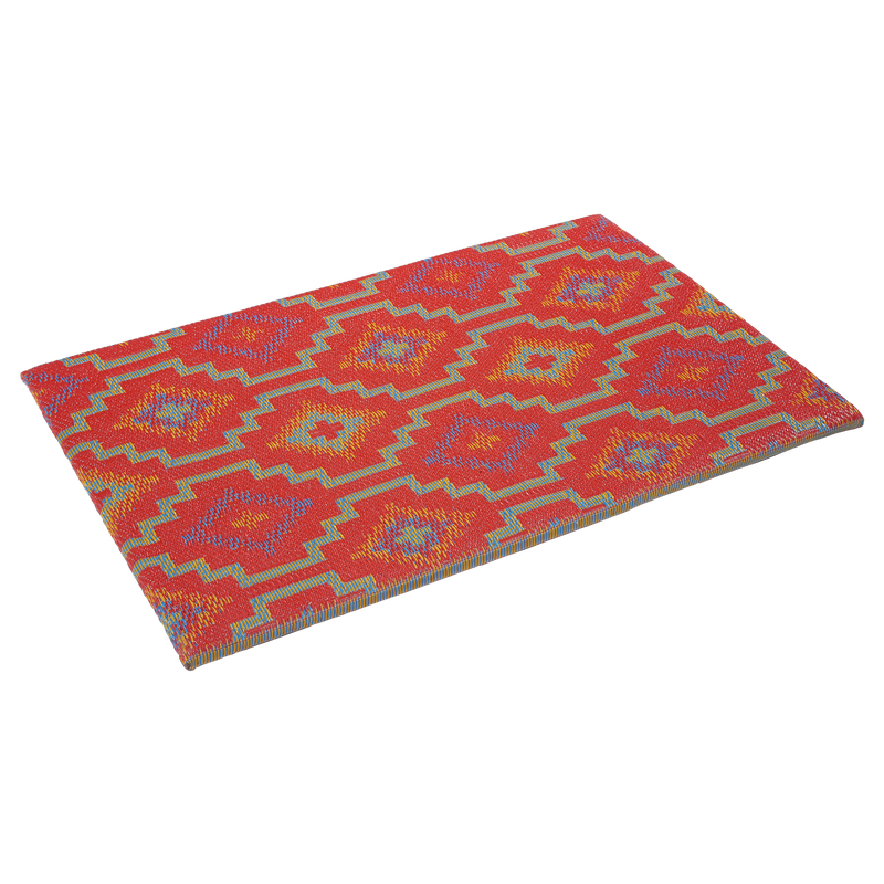 Lhasa Orange & Violet Outdoor Doormat – 24" x 36" Non-Slip, Recycled Plastic by Fab Habitat