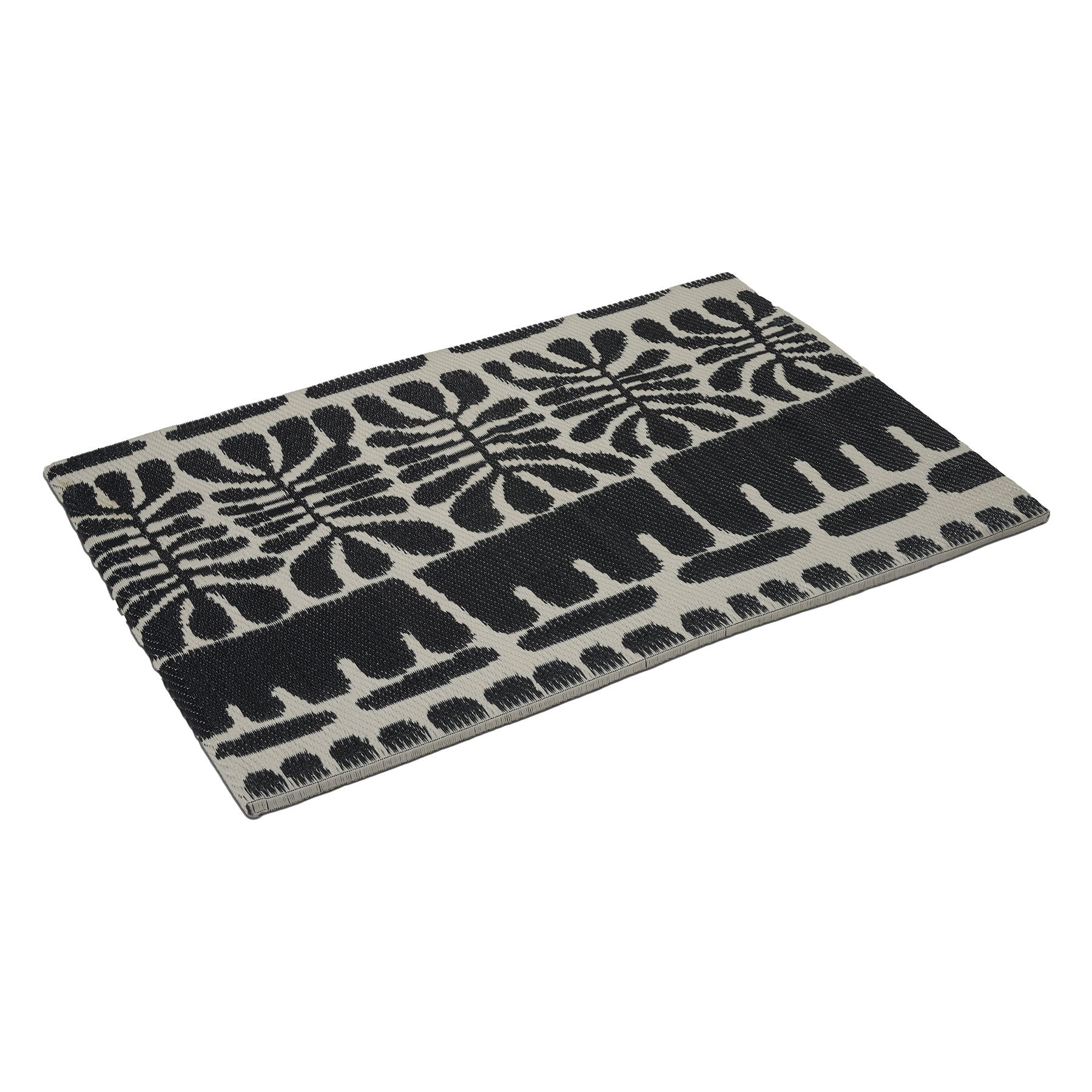 Serowe Black Outdoor Doormat – 24" x 36" Non-Slip, Recycled Plastic by Fab Habitat