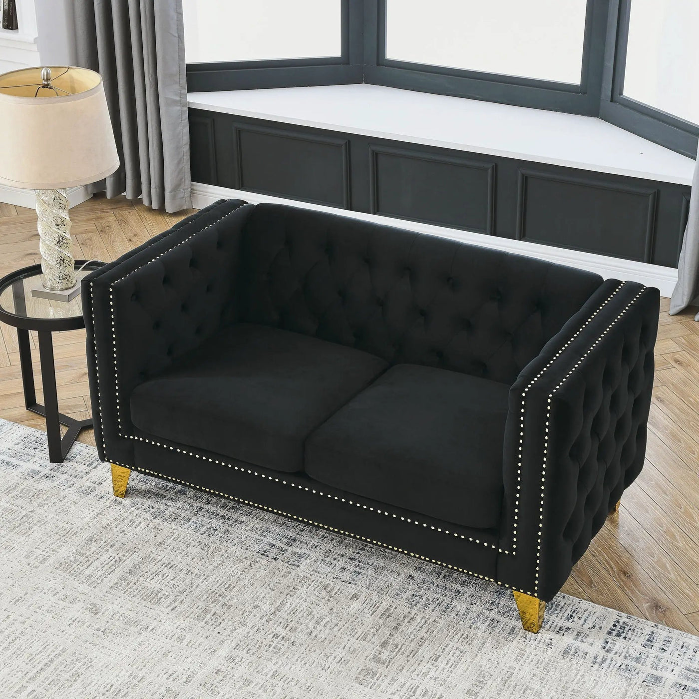 Upholstered Couch Sofa With Button Tufting For Living Room by HouseOfZazla