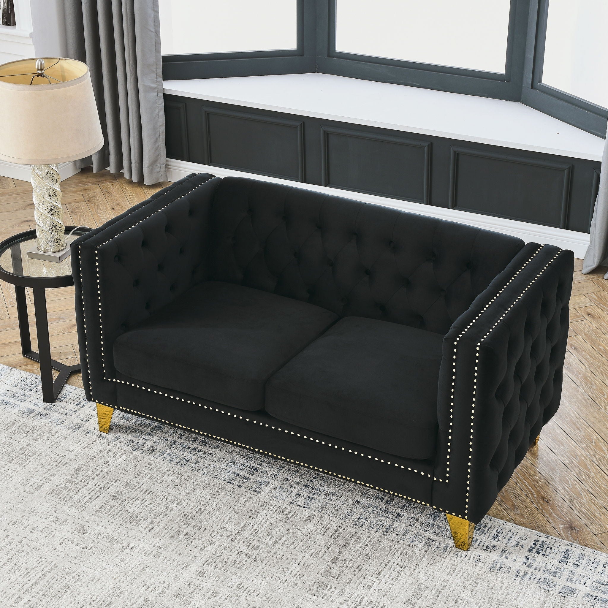 Upholstered Couch Sofa With Button Tufting For Living Room by HouseOfZazla