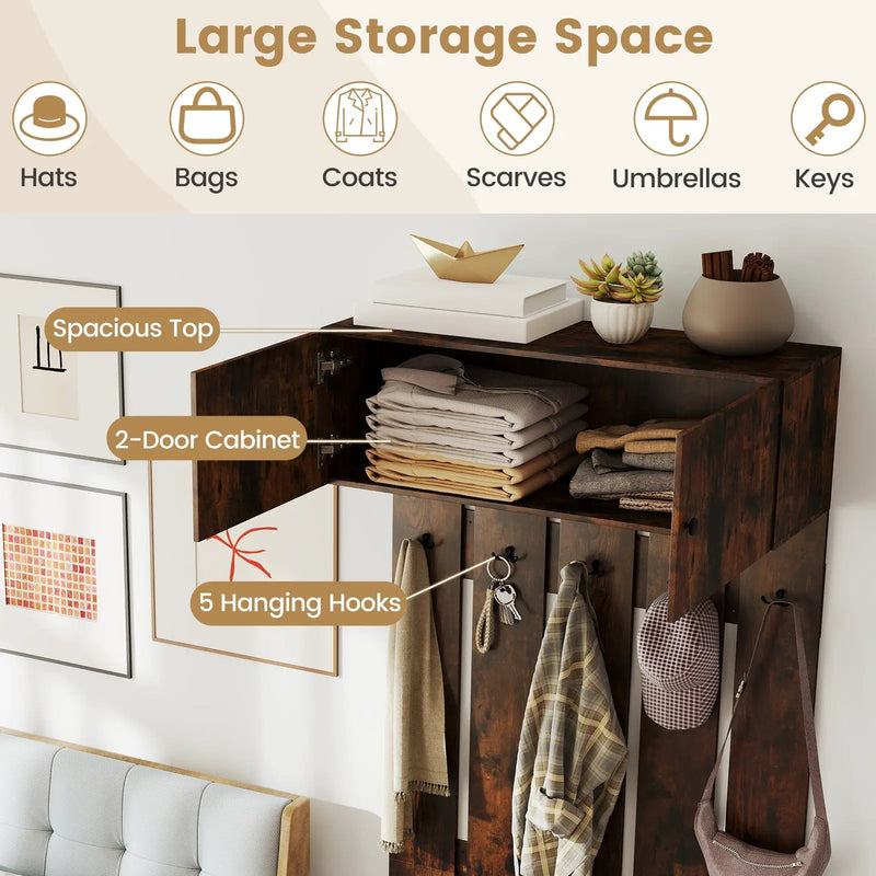 Entryway Wall Coat Rack Wall Mounted Coat Clothes Rack by DirectDeals
