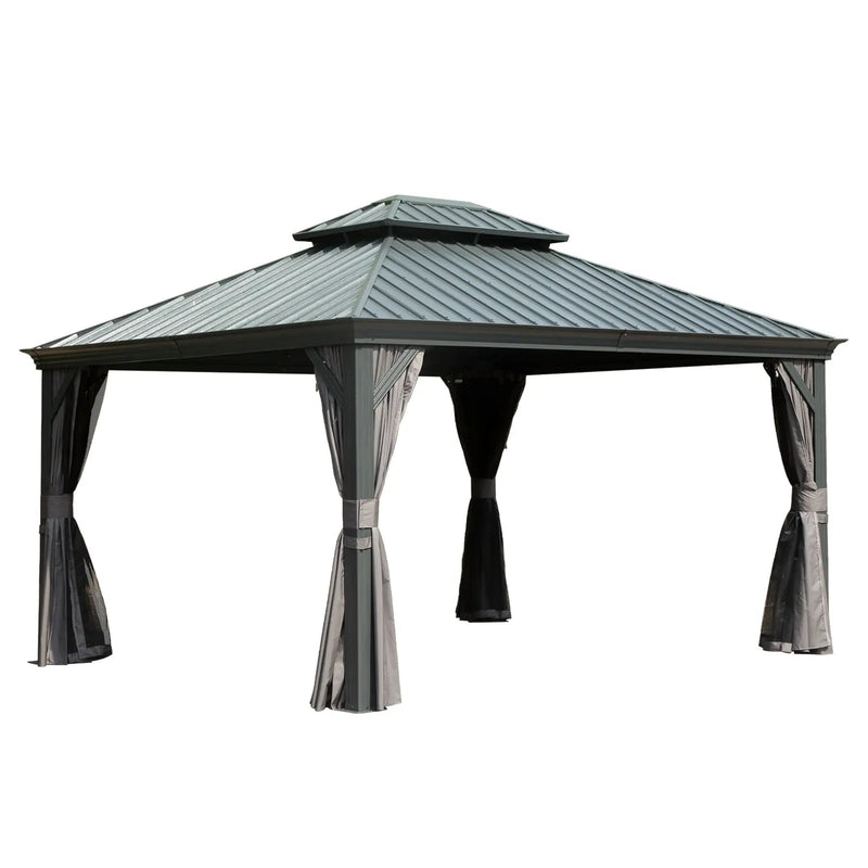10' X 14' Hardtop Gazebo with Double Roof by HouseOfZazla