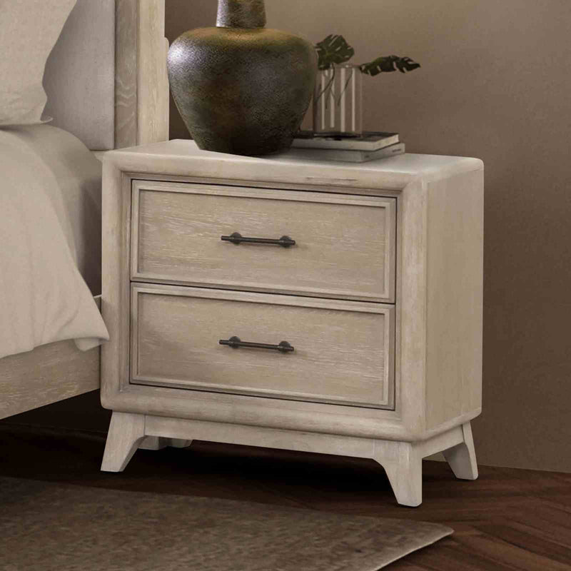 1 Piece Nightstand With Angled Feet, Dovetail Drawers, Bedroom Furniture - Oak by Unique Piece Furniture