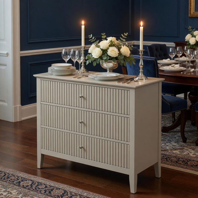 Fluted 3 Drawer Nightstand With Soft Close Slides by HouseOfZazla