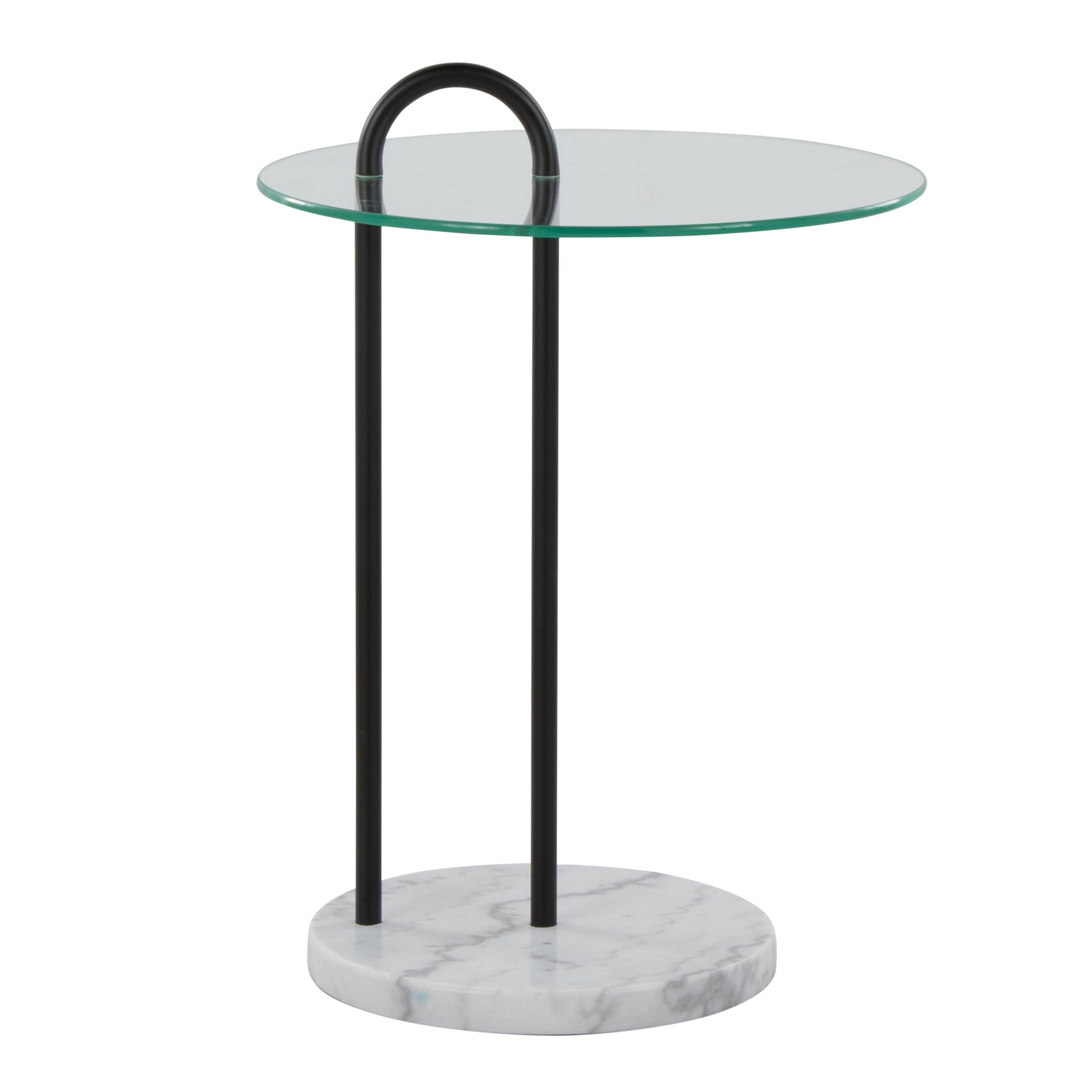 Claire - Contemporary / Glam Side Table - Black / Clear by Unique Piece Furniture