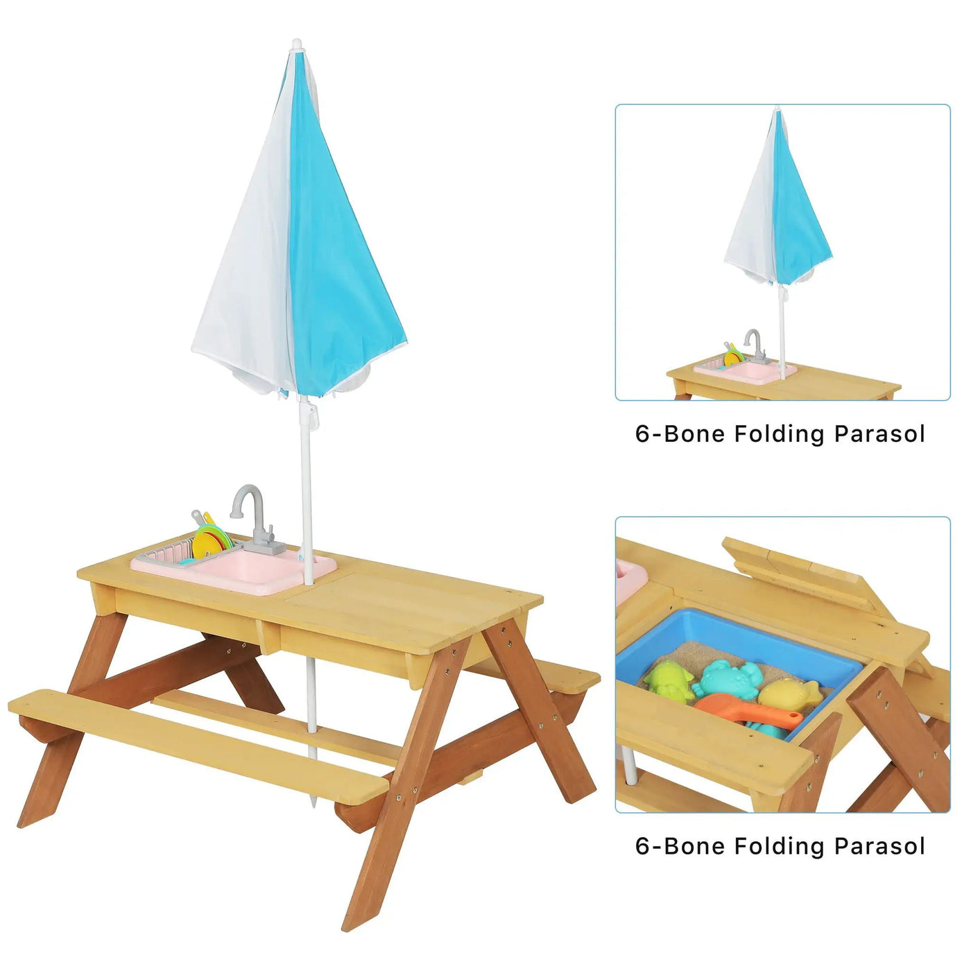 Kids Picnic Table With Sand and Water Table Conversion