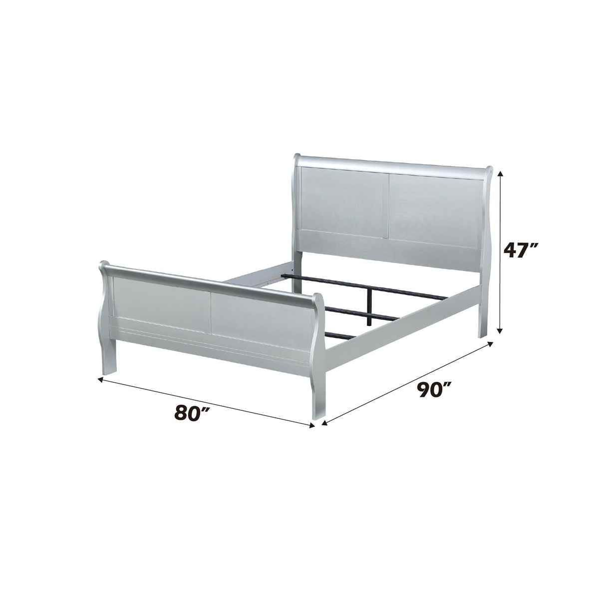 Louis Philippe Sleigh Style Bed with Classic Wood Construction - Multiple Colors, photo 16 of 40