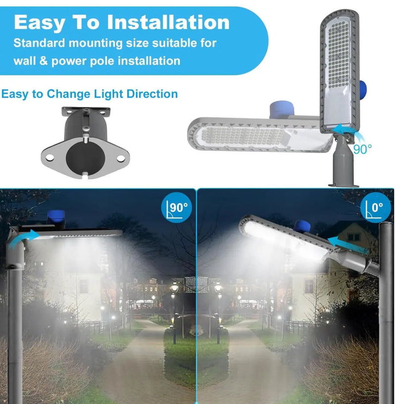 250W LED Hard Wire Electric Parking Lot Lights 30000LM: Dusk to Dawn Outdoor Street Lighting, Commercial Area Security Light with IP65 Waterproof 6500K by Outdoor Solar Outlet