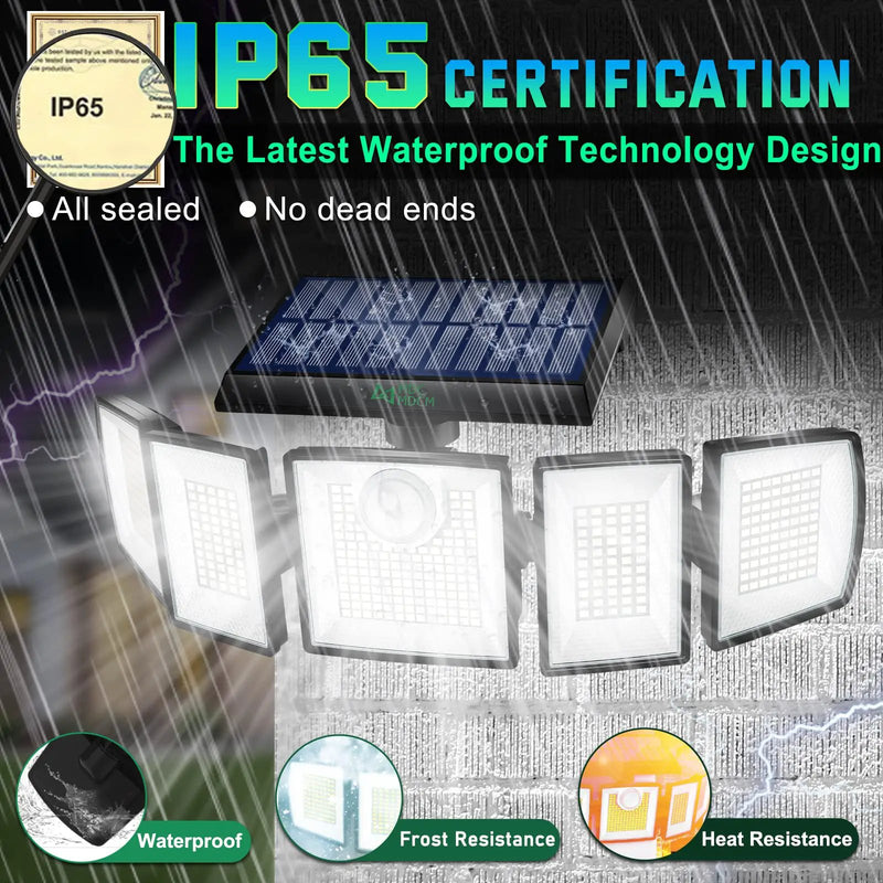 250W Solar Lights Outdoor Waterproof Flood Security Motion Sensor - 496 LEDs 3000 Lumens 360° Illumination- 2Pack by Outdoor Solar Outlet
