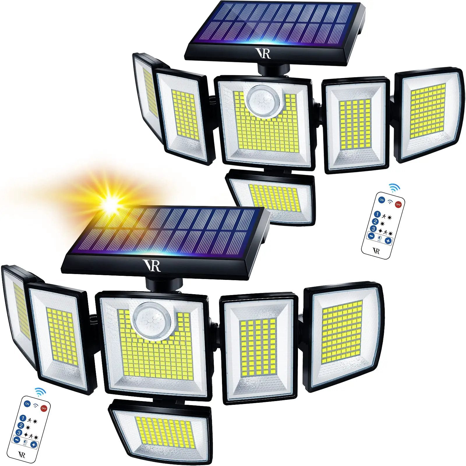 250W Solar Lights Outdoor Waterproof Flood Security Motion Sensor - 496 LEDs 3000 Lumens 360° Illumination- 2Pack by Outdoor Solar Outlet