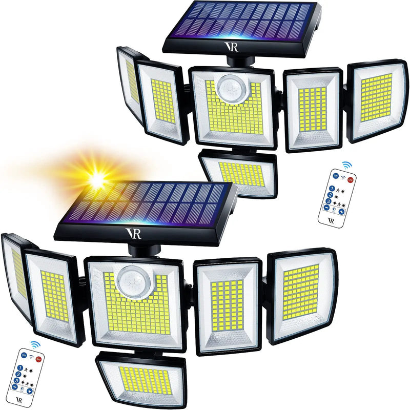 250W Solar Lights Outdoor Waterproof Flood Security Motion Sensor - 496 LEDs 3000 Lumens 360° Illumination- 2Pack by Outdoor Solar Outlet