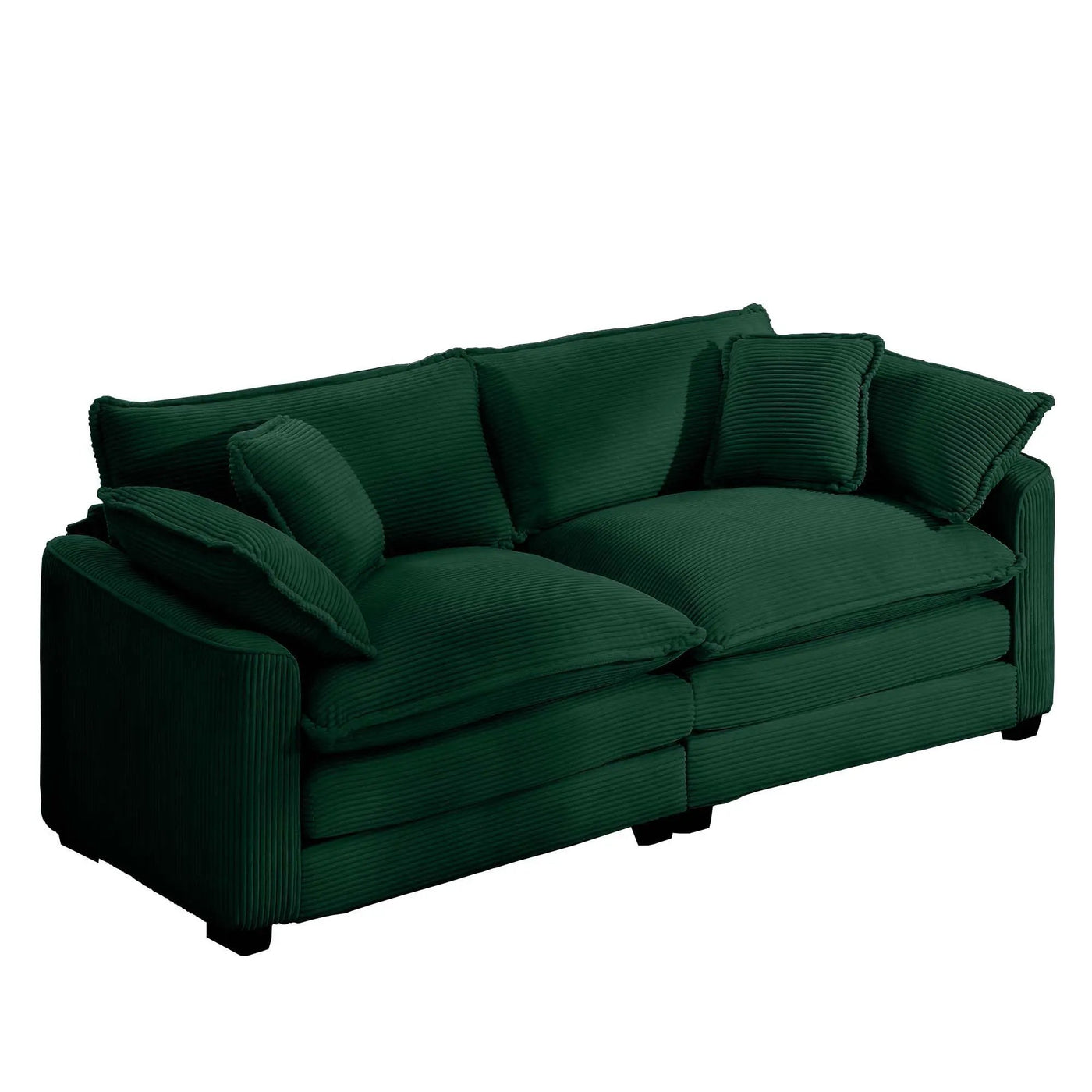 Modern 2 Seater With 4 Pillows, Upholstered Deep Seating Loveseat by HouseOfZazla