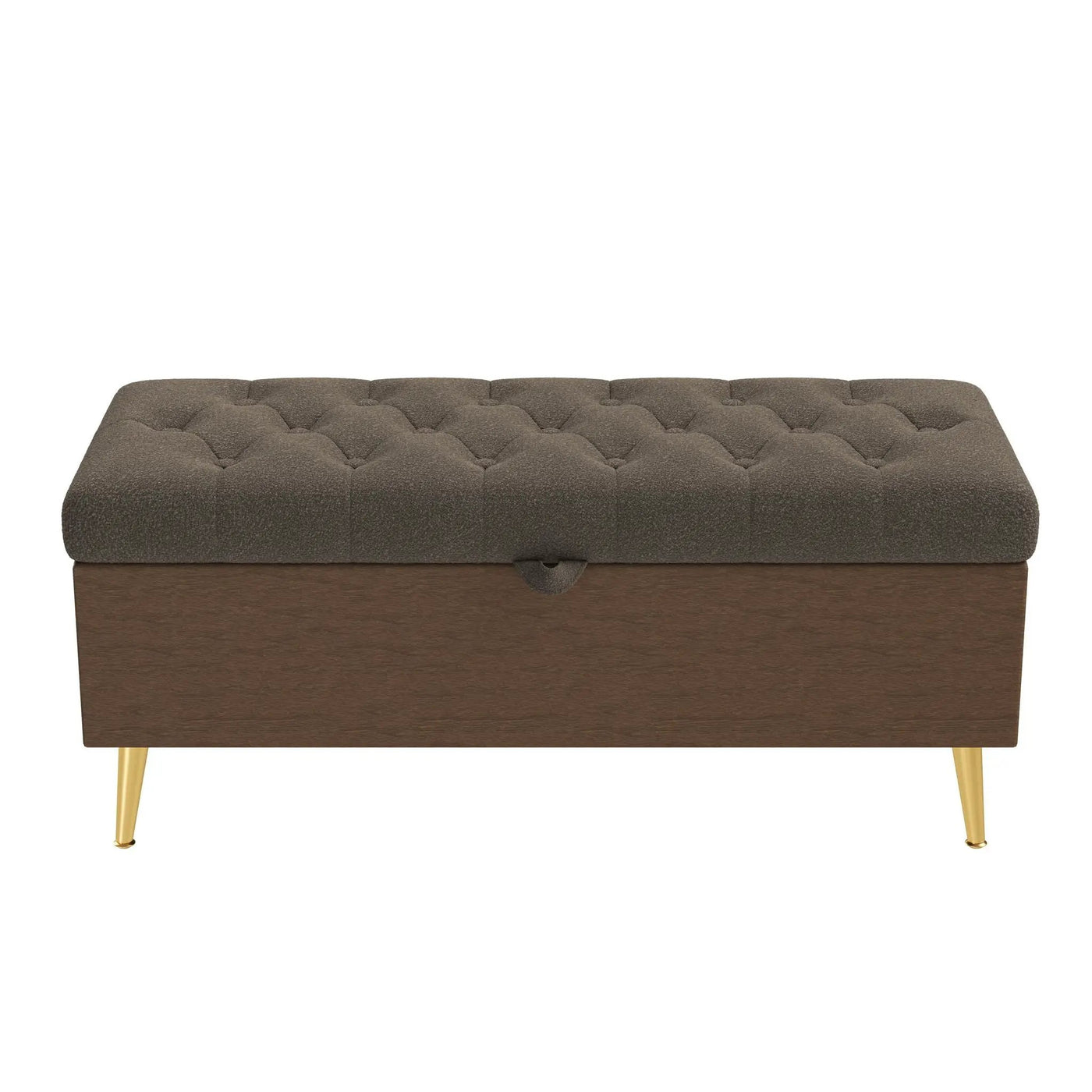 Modern Tufted Storage Ottoman Bench with Metal Legs by HouseOfZazla