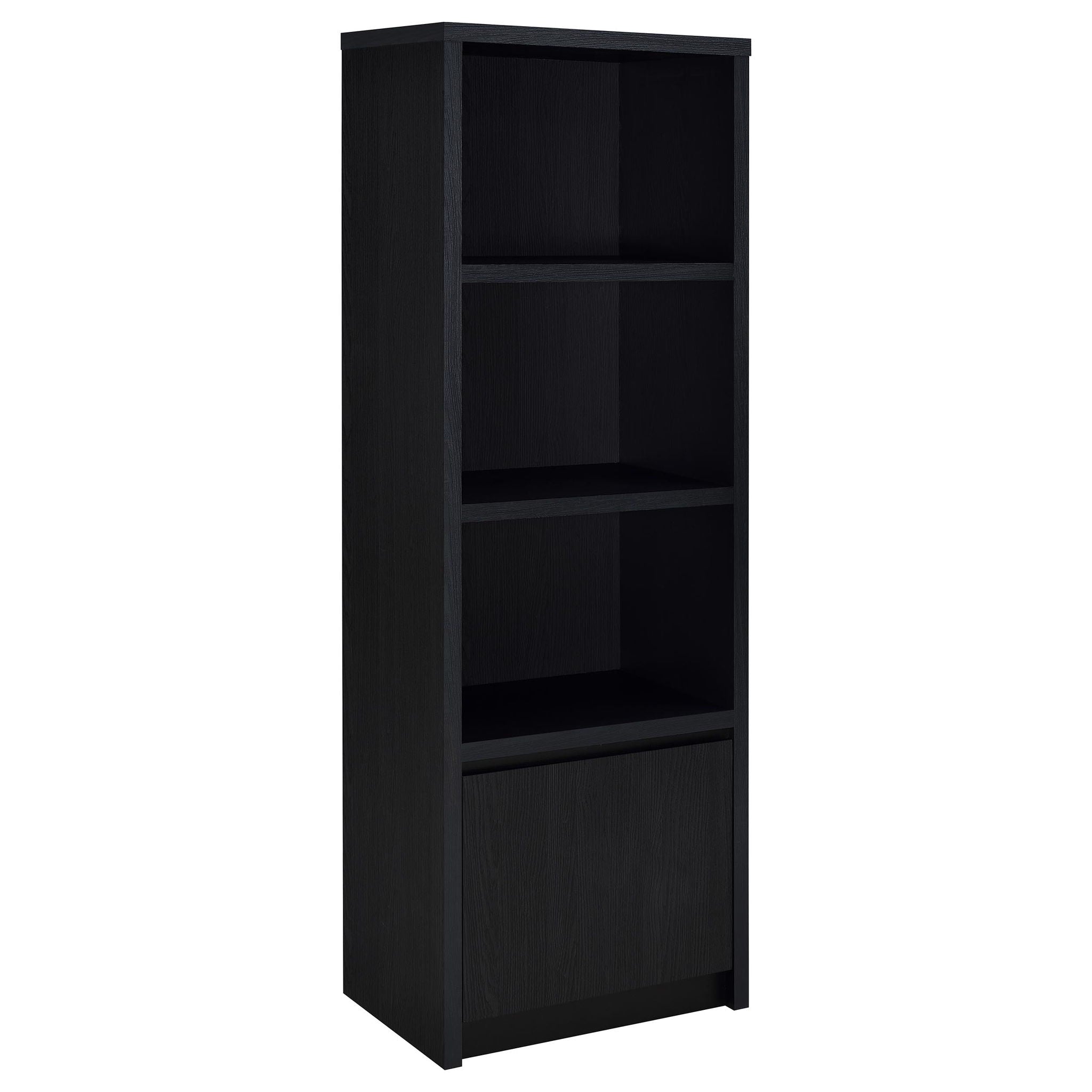 Sloat - 3 Shelf Media Tower With Cabinet Storage - Black by HouseOfZazla