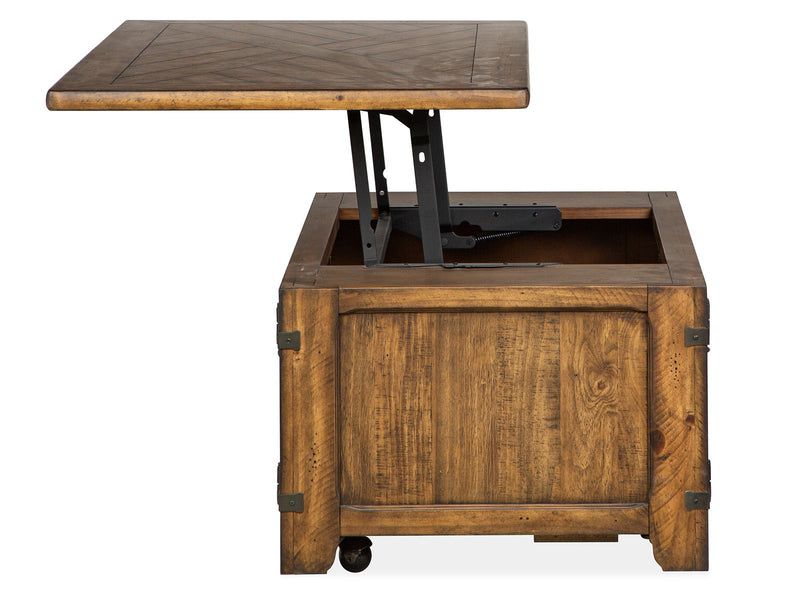 Chesterfield - Top Storage Cocktail Table With Casters - Farmhouse Timber, photo 2 of 7