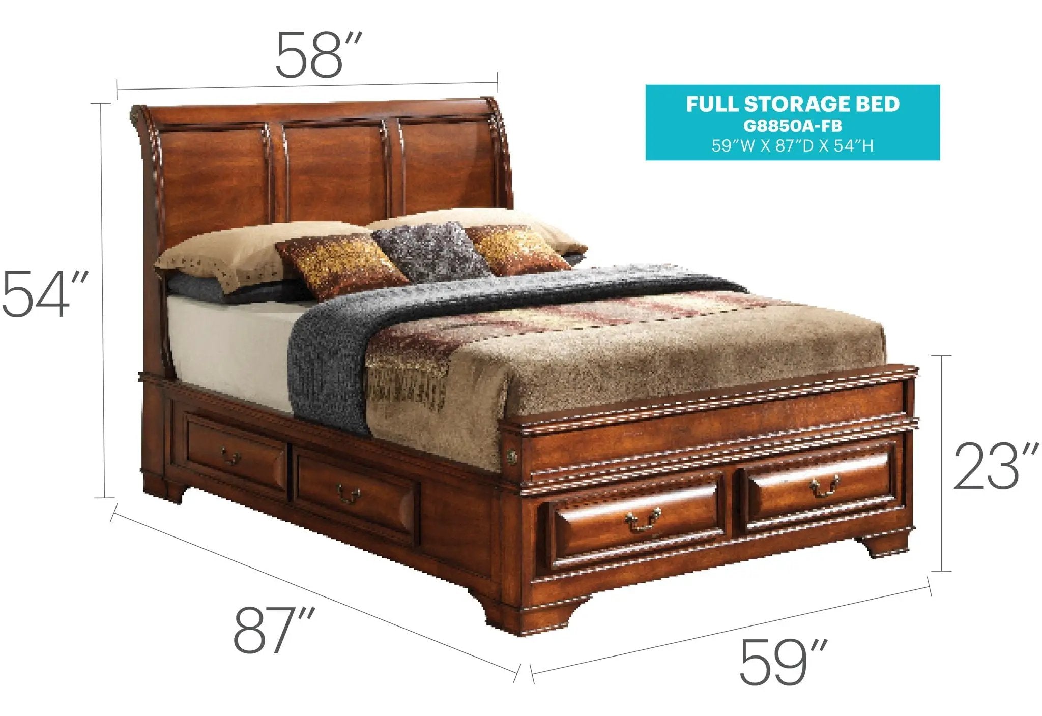 Dovetailed Drawers Storage Bed by Unique Piece Furniture