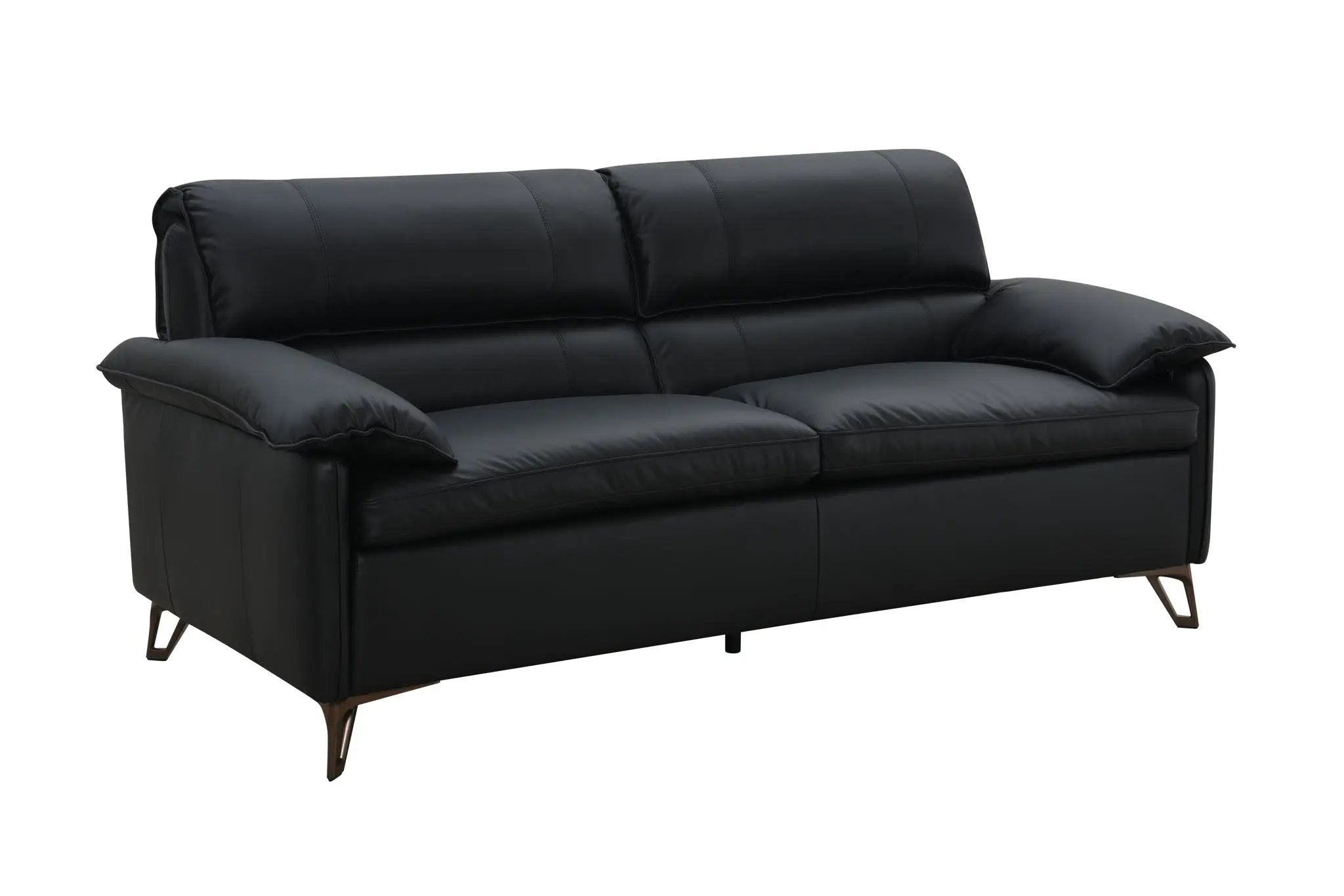 Eilene - Top Grain Leather Loveseat - Black by Unique Piece Furniture