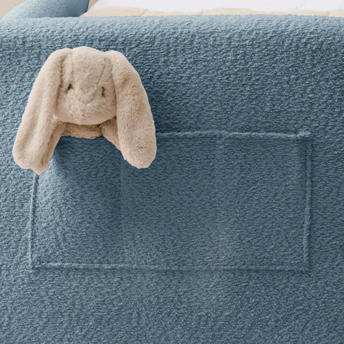 Cute Rabbit Ear Upholstered Platform Bed Frame With Safety Rail by Unique Piece Furniture