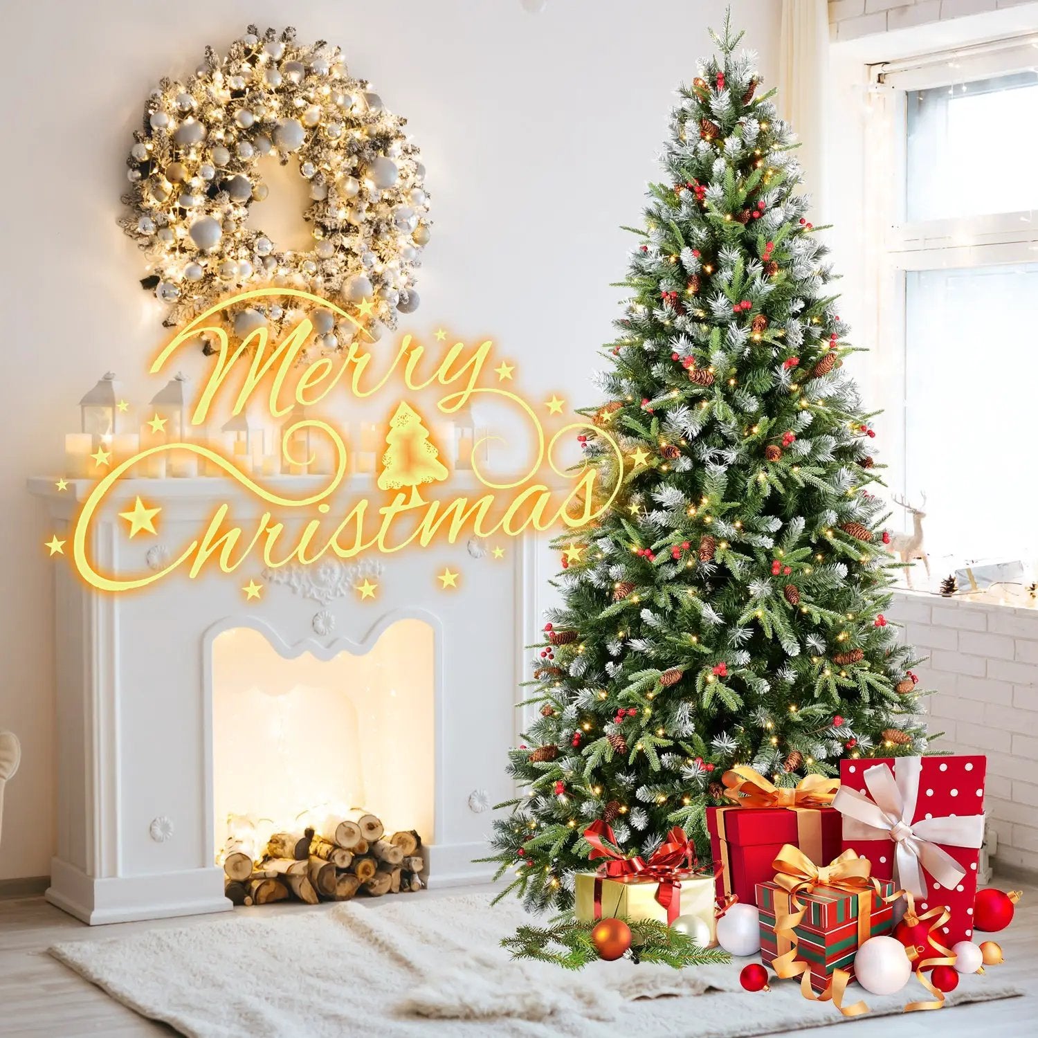 9FT Christmas Tree with 750 Warm Lights by HouseOfZazla