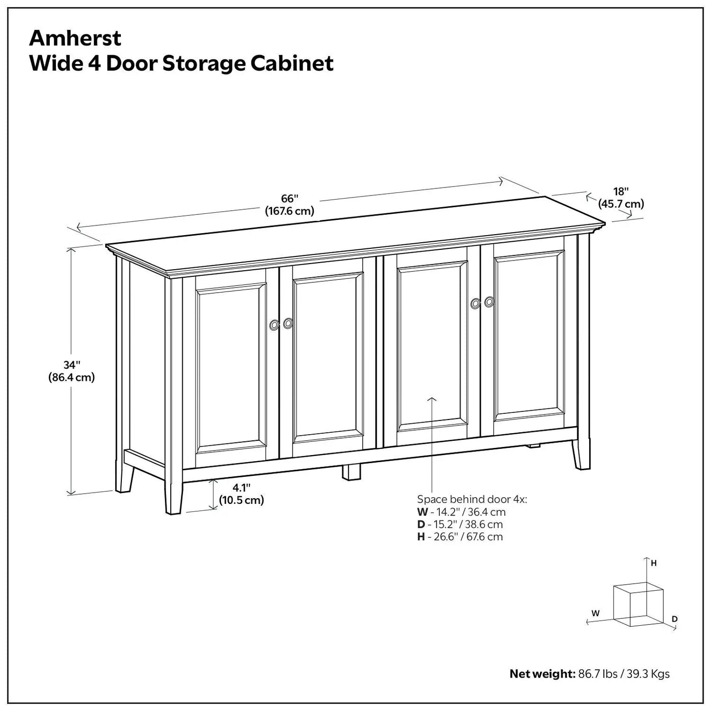 Amherst - 4 Door Storage Cabinet by Unique Piece Furniture