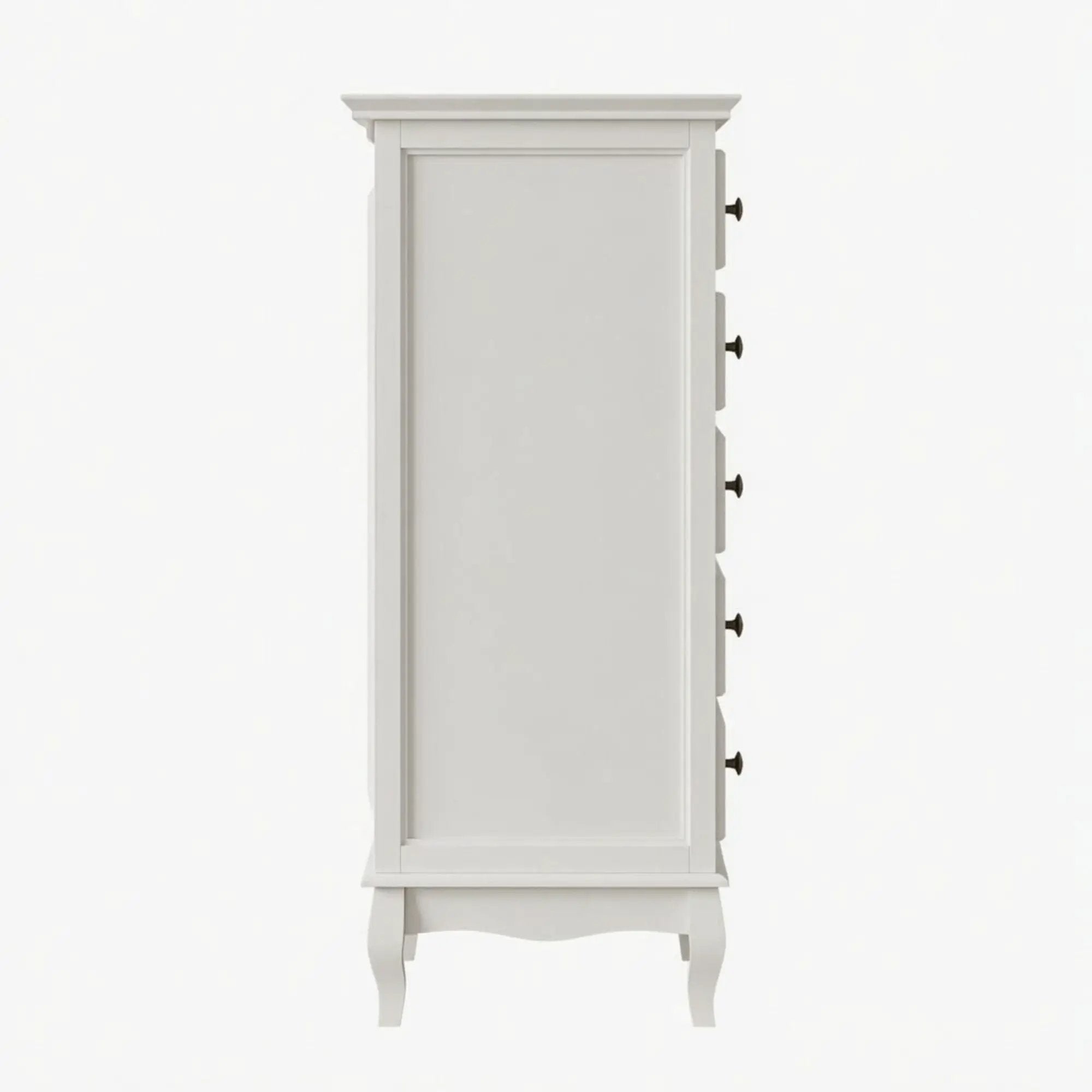 5 Drawer Tall Wide Chest Of Drawers - White by HouseOfZazla