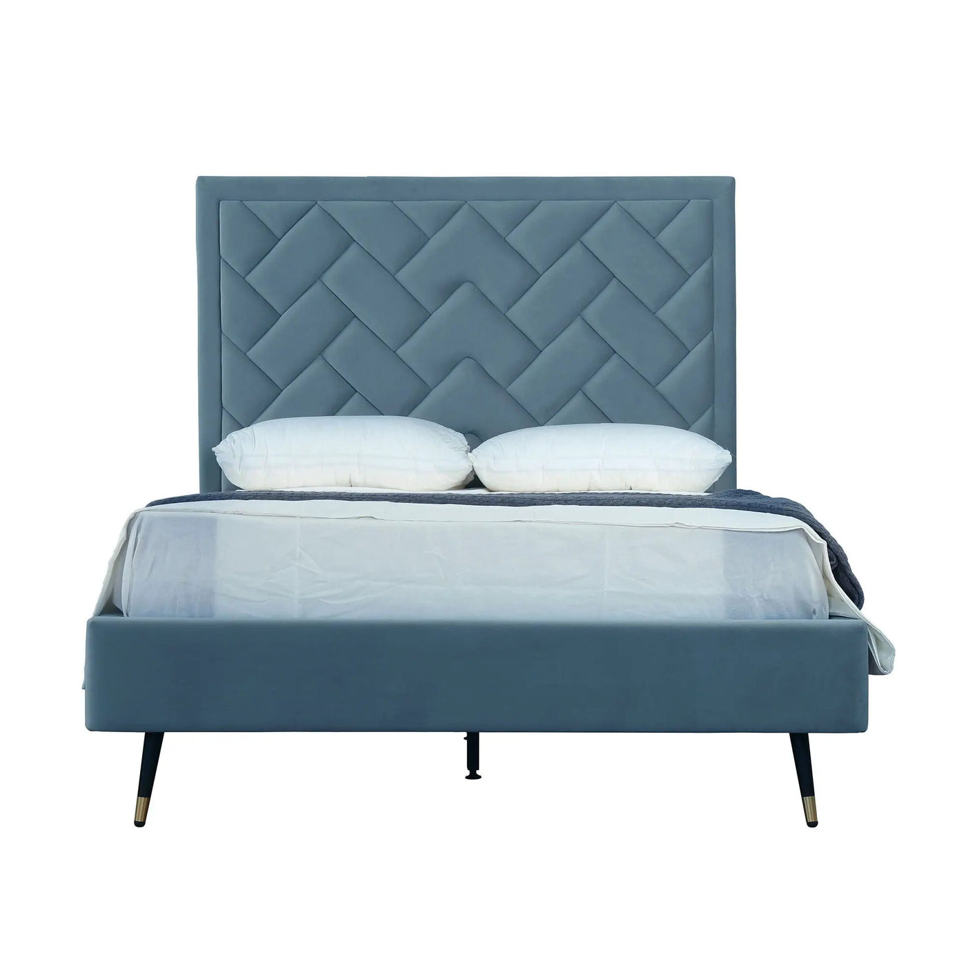 Crosby - Bed With Upholstered Headboard And Slats by HouseOfZazla