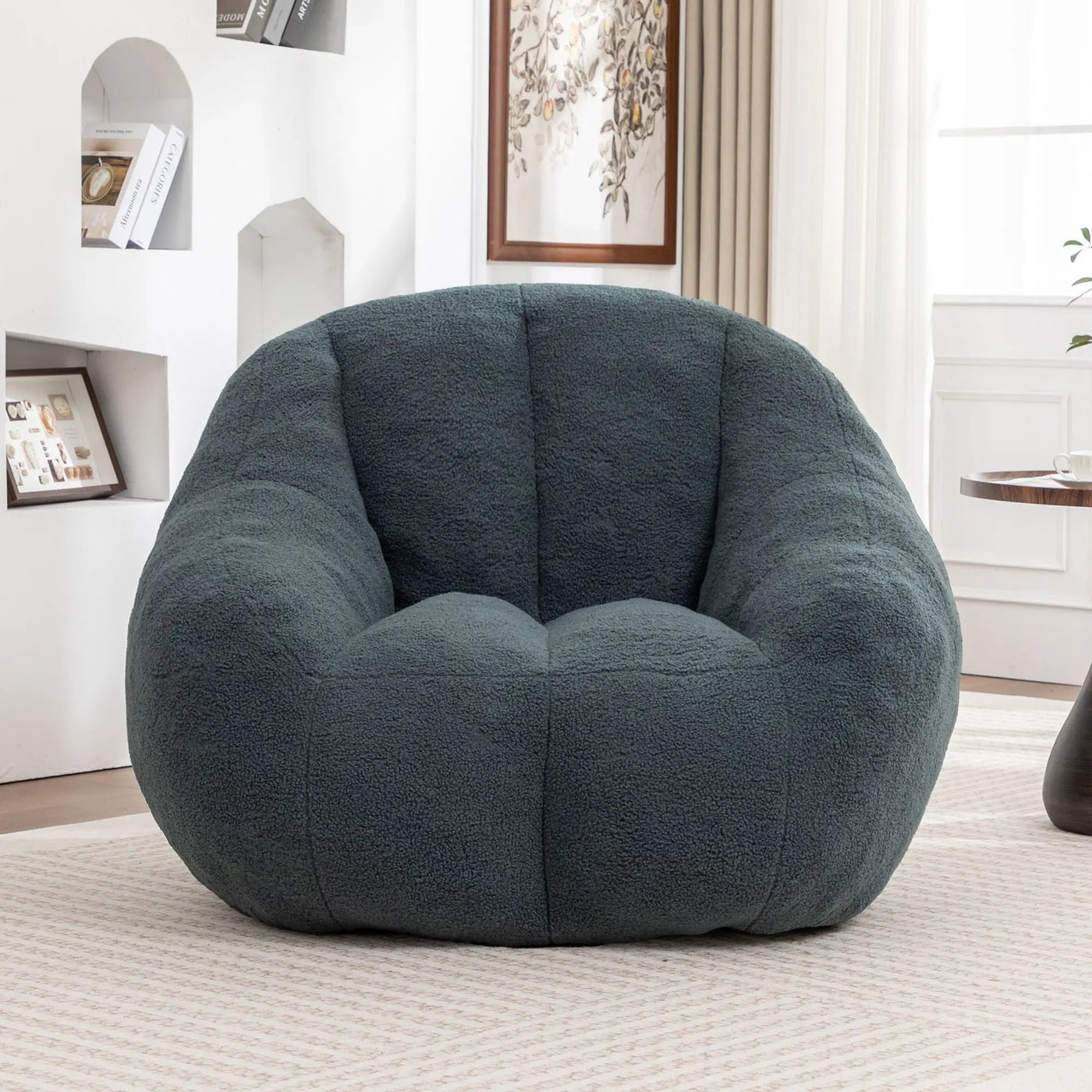 Comfy Bean Bag Chair With Memory Foam Filler, Tufted Soft by HouseOfZazla