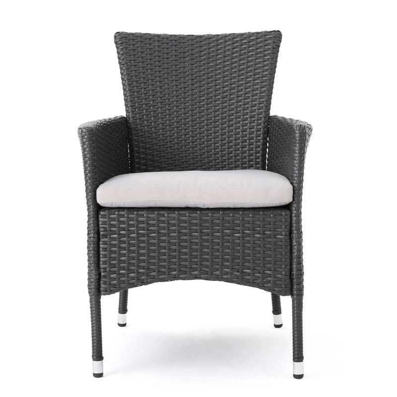 Dimensional Outdoor Dining Chair With Cushion Seat And Iron Frame (Set of 2) by HouseOfZazla