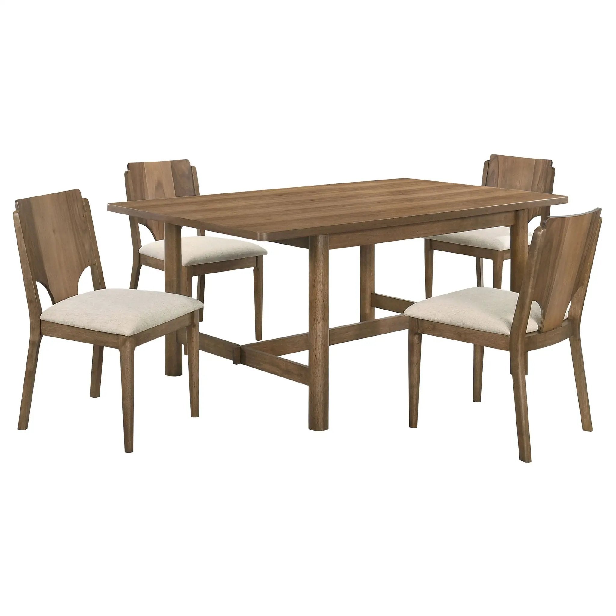 Crestmore 5-piece Rectangular Dining Table Set Walnut by Unique Piece Furniture