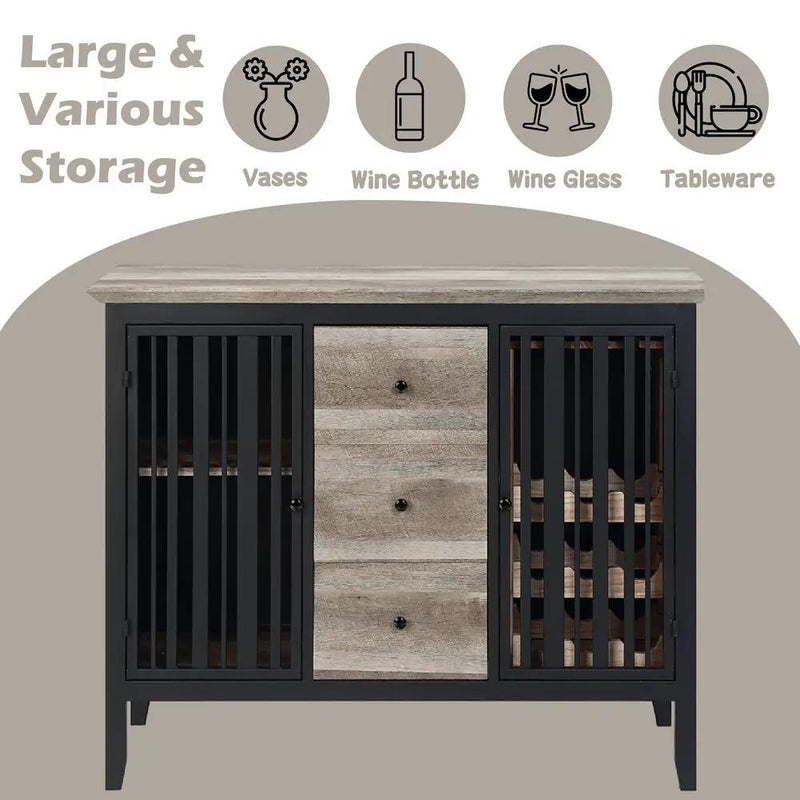 Zudora - Server - Antique Oak & Sandy Black by Unique Piece Furniture