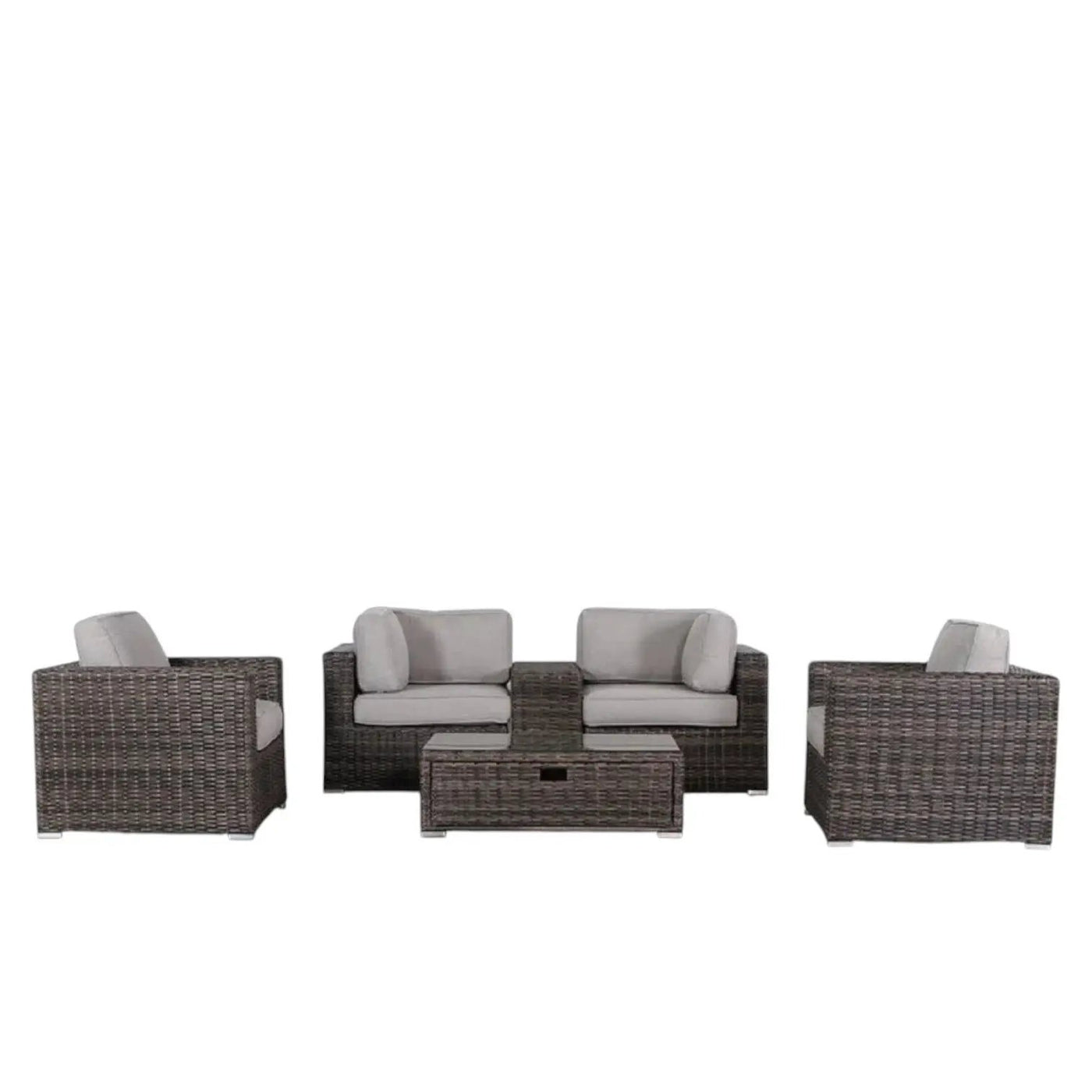 Wicker Seating Group Set With Table And Cushions by Unique Piece Furniture