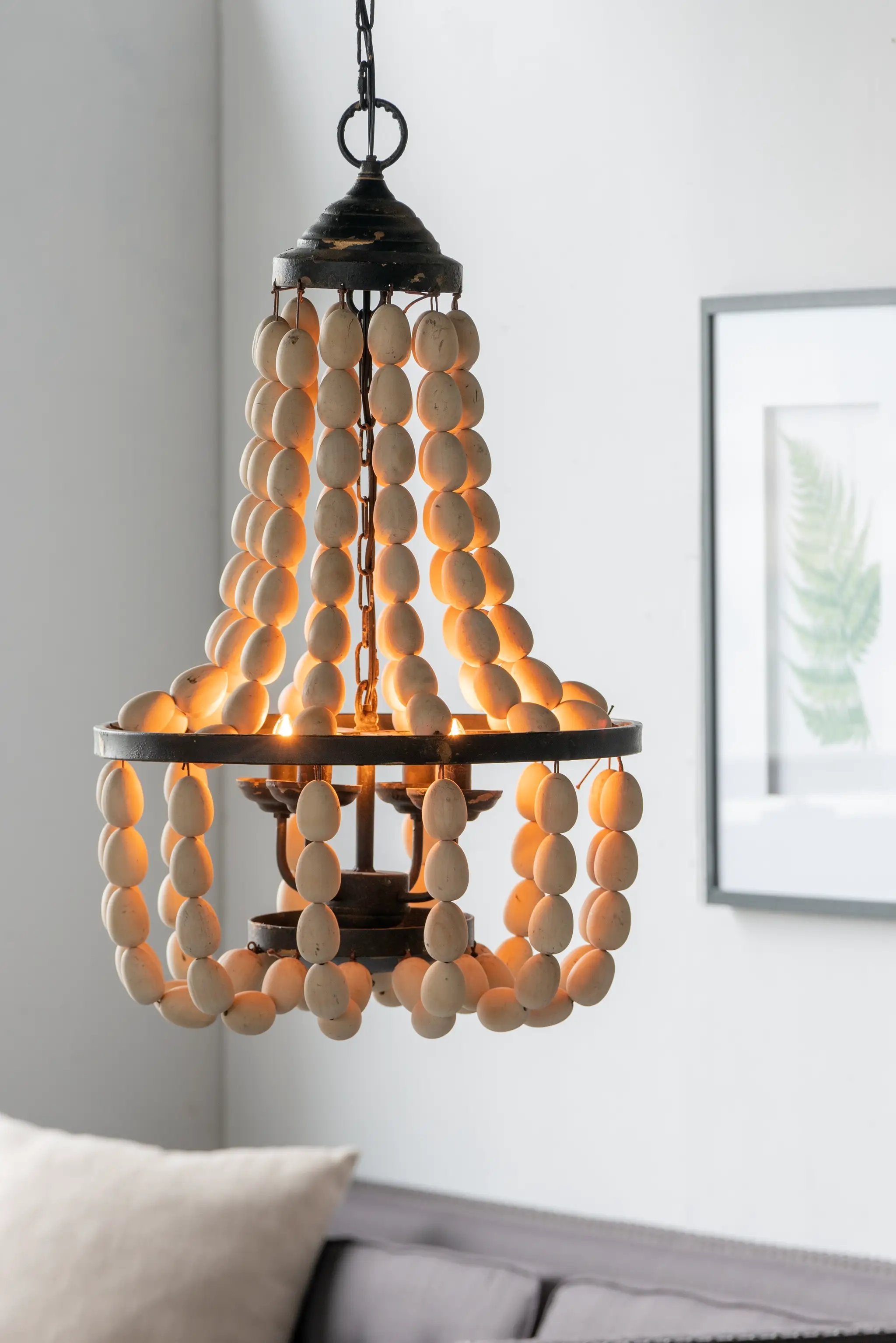 Large Beaded 4-Light Chandelier by HouseOfZazla