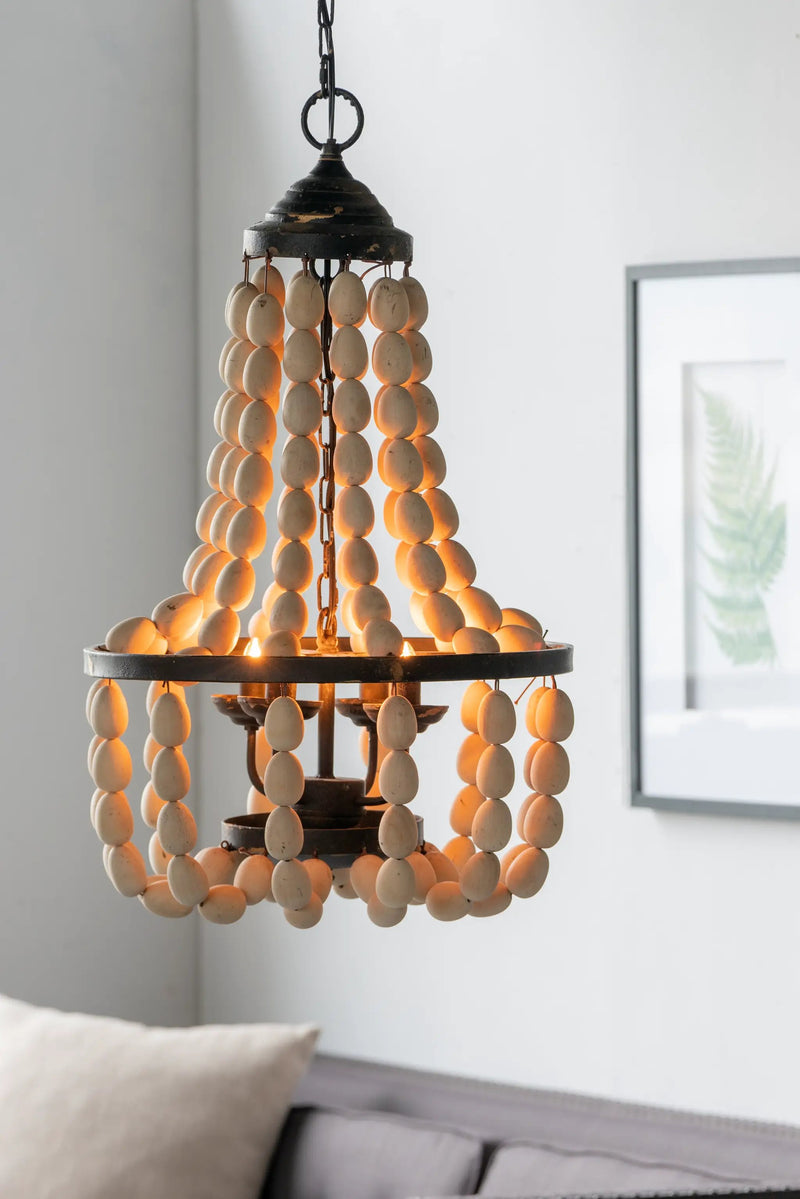 Large Beaded 4-Light Chandelier by HouseOfZazla