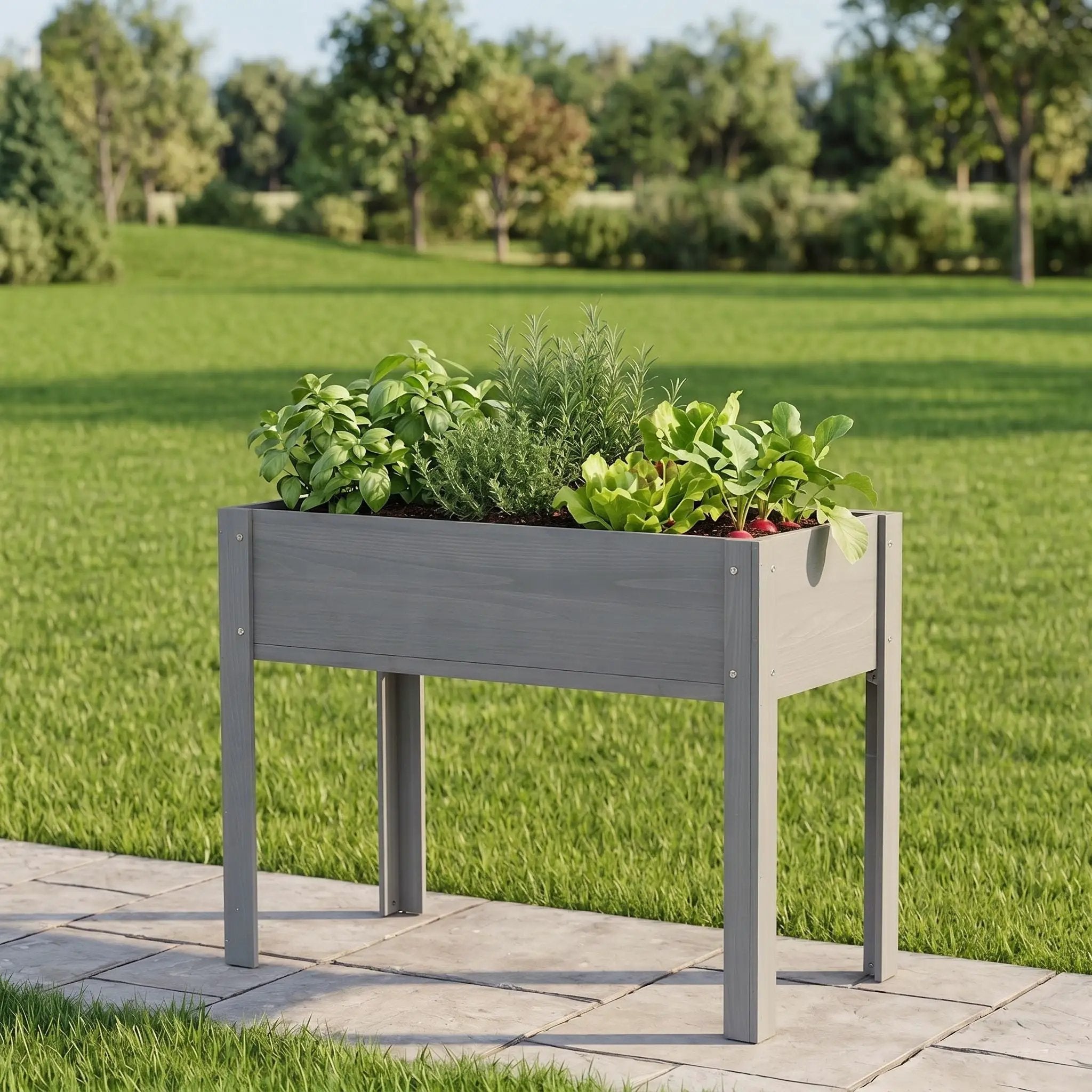 Raised Garden Bed With Legs, Elevated Planter Box For Outdoor Plants by Unique Piece Furniture