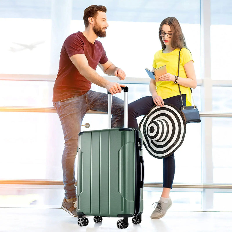Lightweight Durable ABS Hardshell Luggage - 24-Inch (Green) by HouseOfZazla