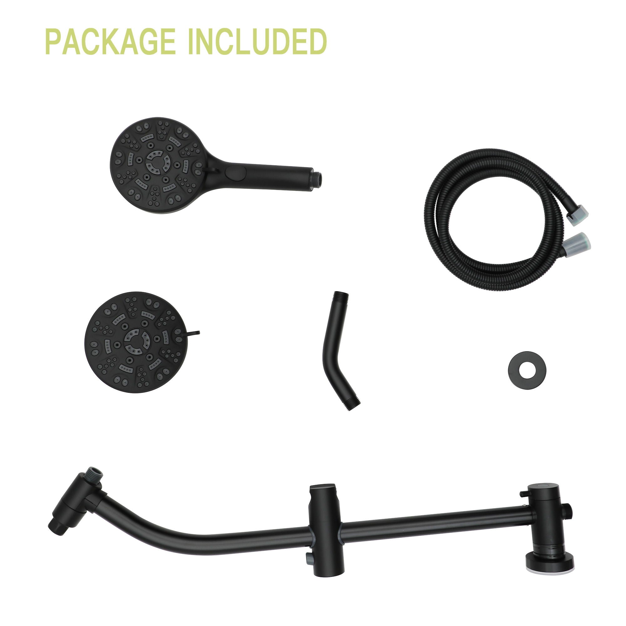 Multi Function Dual Shower Head System With 4.7" Rain Showerhead, 8 Function Hand Shower, Adjustable Slide Bar by HouseOfZazla