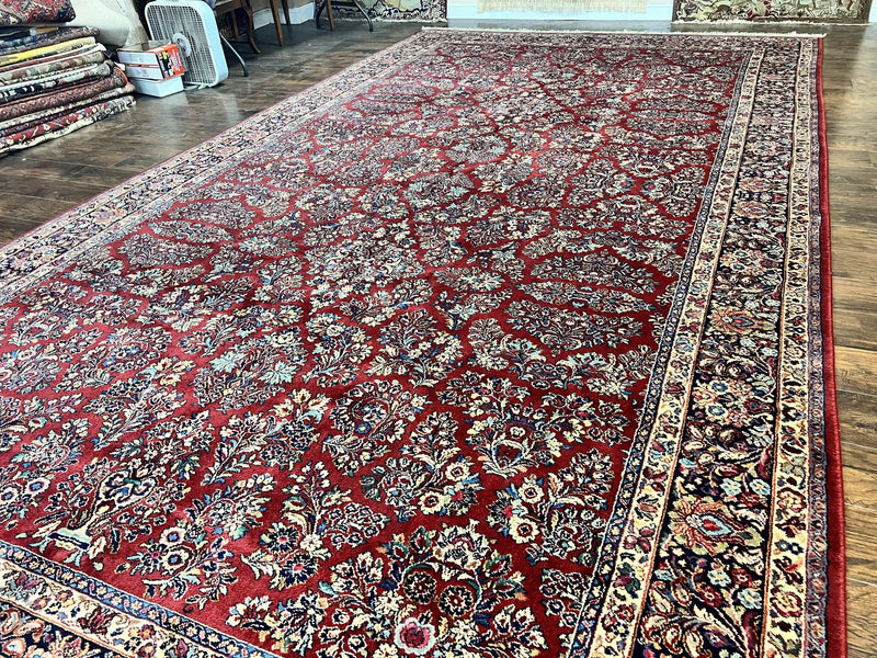 Karastan Rug 10x18 Red Sarouk #785, Wool Karastan Carpet, Original 700 Series, Vintage Discontinued Large Oriental Rug by Jewel Rugs