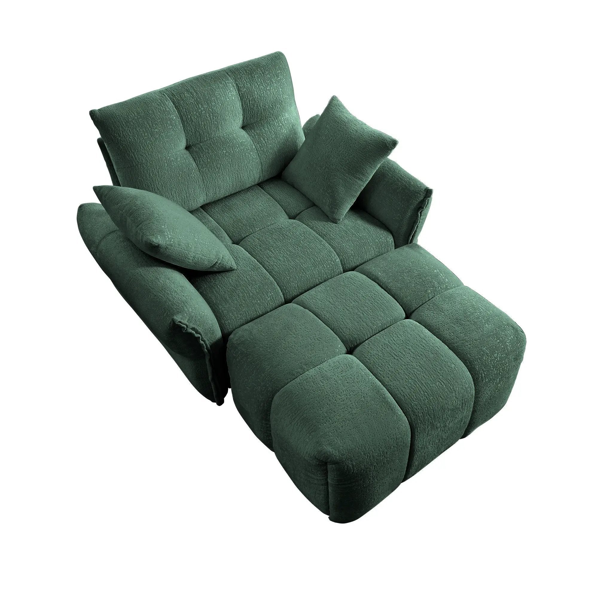 Ergonomic Single Seater Sofa With Ottoman, High Resilience Support Cushions by HouseOfZazla